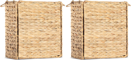AppliaFit Wicker Trash Can - Fits Grocery Shopping Bags - Waste Basket for Reusing Grocery Shopping Bags (2-Pack)