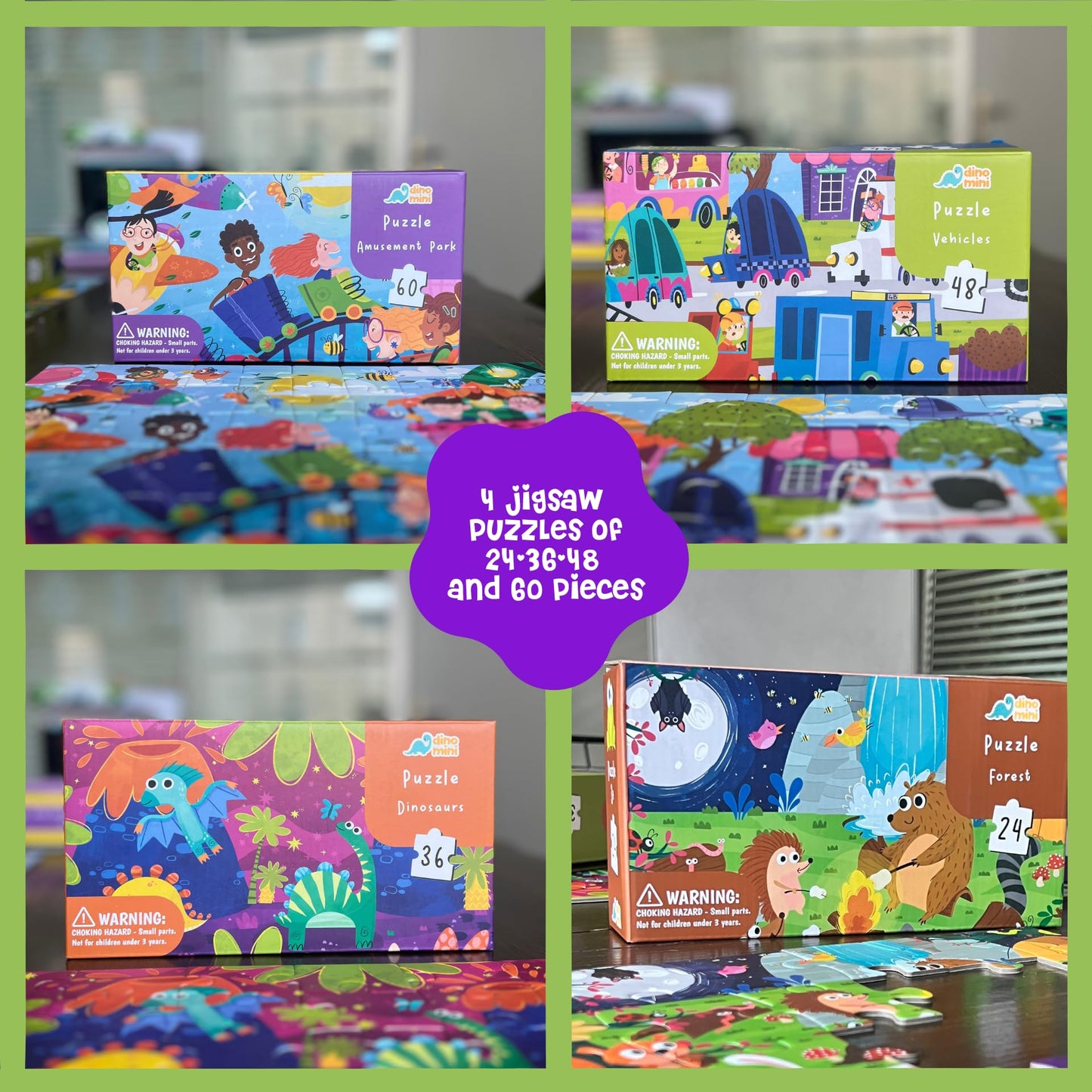 Floor Puzzle Set - 4 Jigsaw Puzzles Value Pack