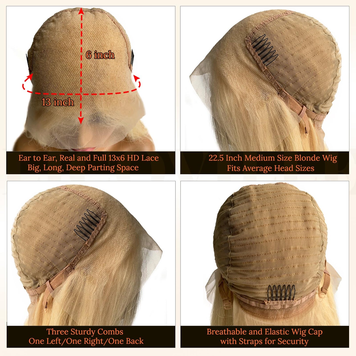613 Blonde HD Bob Lace Front Wigs - Human Hair, 12 Inch Pre Plucked, Glueless