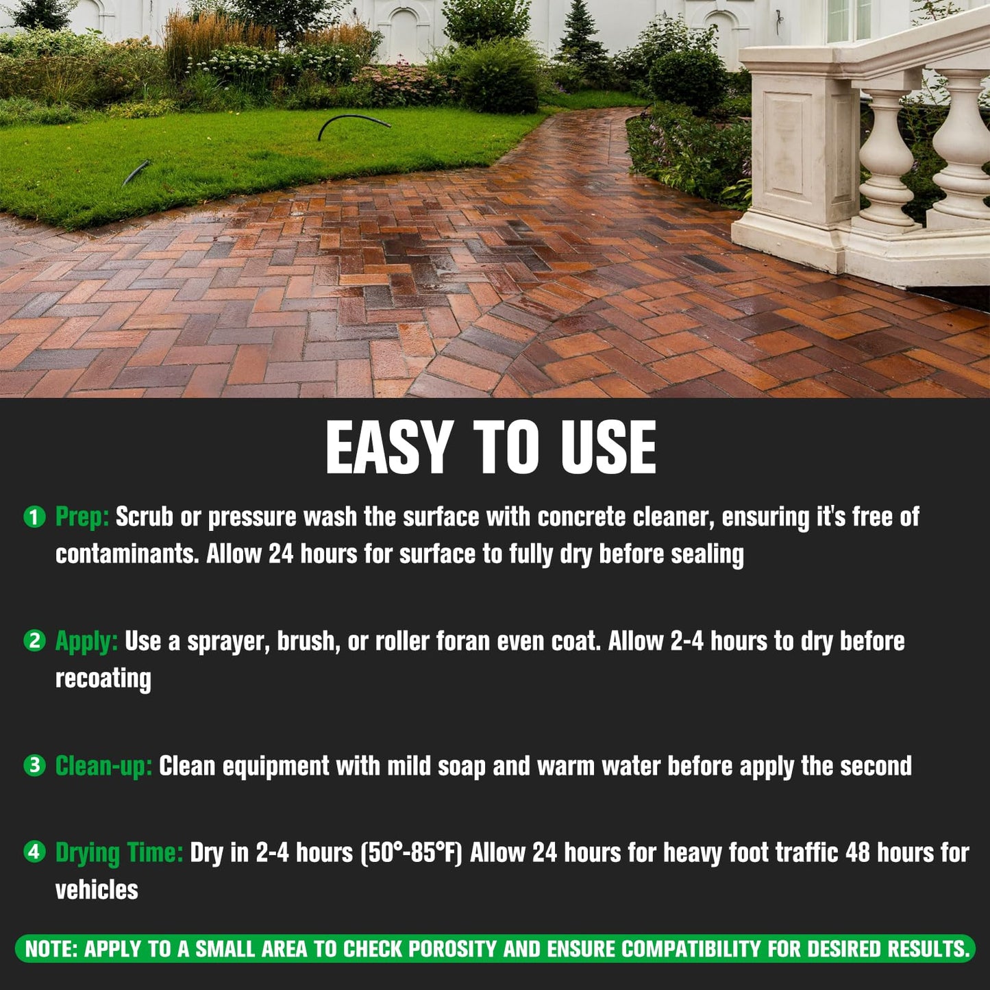 Premium Stone Sealer, 1 Gallon – Max Gloss Wet Look for Pavers, Driveways & Patios – Waterproof & UV Resistant, Long-Lasting Protection with Enhanced Color for Natural Stone Surfaces