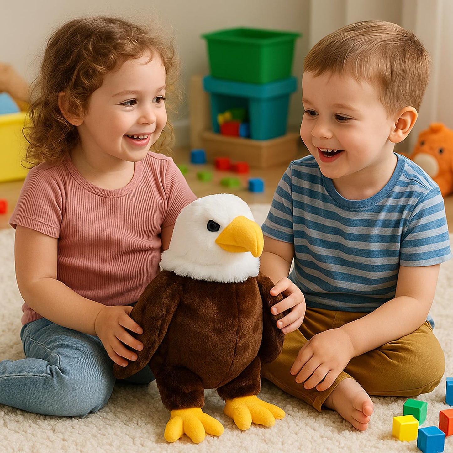 WEIGEDU Hawk Eagle Stuffed Animals, Stuffed Eagle Hawk, Eagle Plush Toys for Boy Girl Kids Birthday, 12 inches