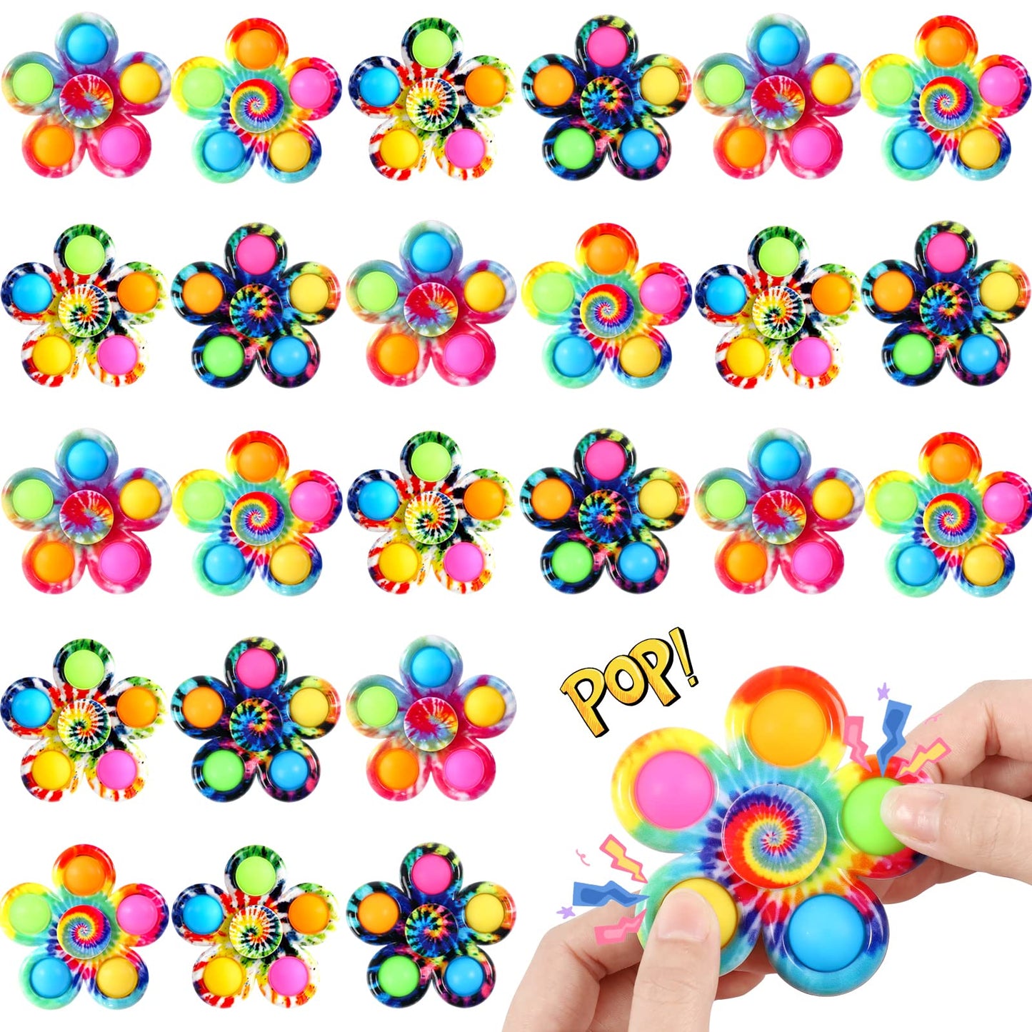 Gigilli 48 Pack Party Favors Fidget Spinners for Kids 4-8 8-12, Easter Basket Goodie Bags Stuffers for Kids 3-5, Egg Fillers Pop Mini Fidget Toys Bulk Classroom Prizes, Toddler Birthday Party Gifts
