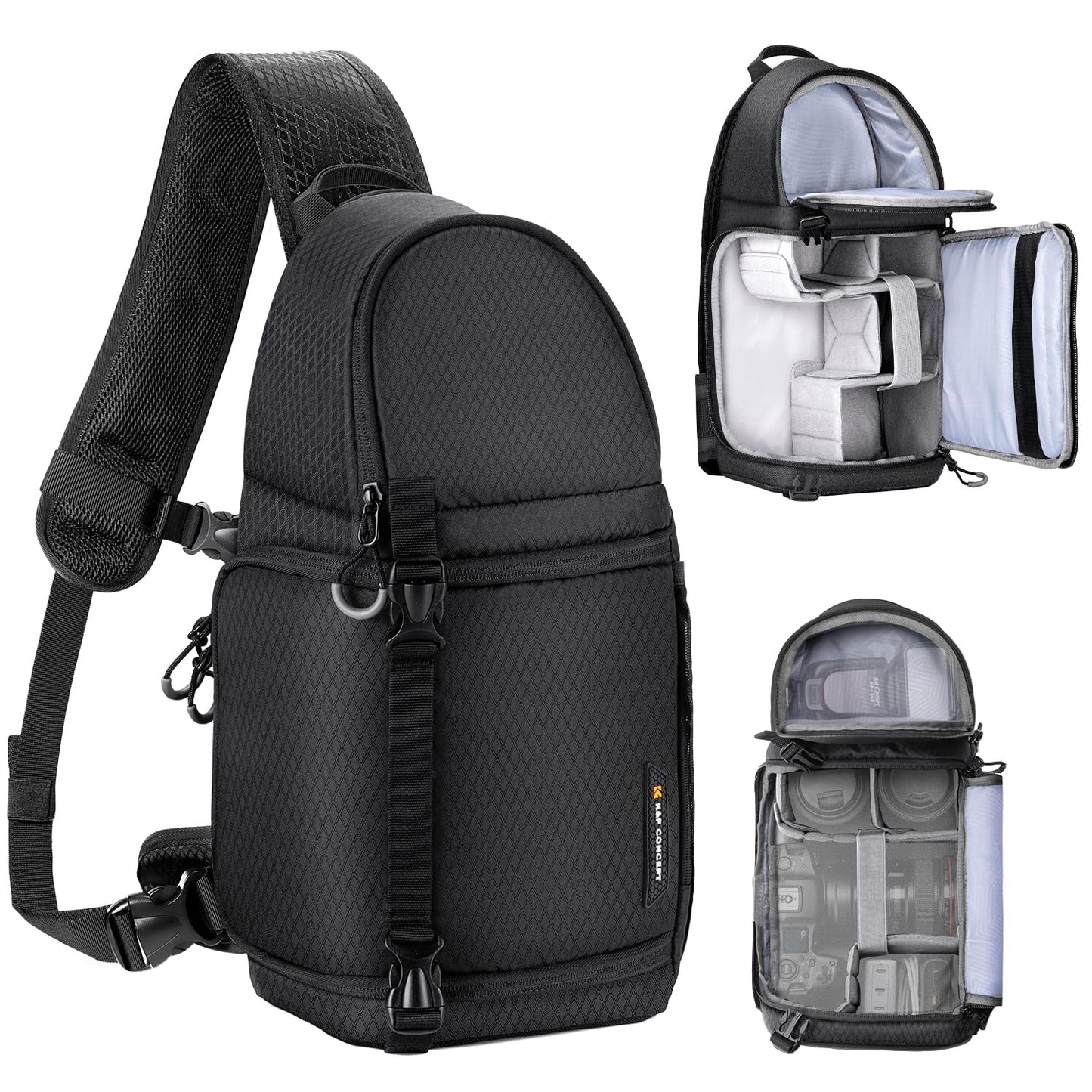 K&F Concept Camera Sling Bag Crossbody Bag Camera Shoulder Backpack DSLR/SLR/Mirrorless Photography Bags Compatible with Canon/Nikon/Sony/Fuji/Gopro/DJI