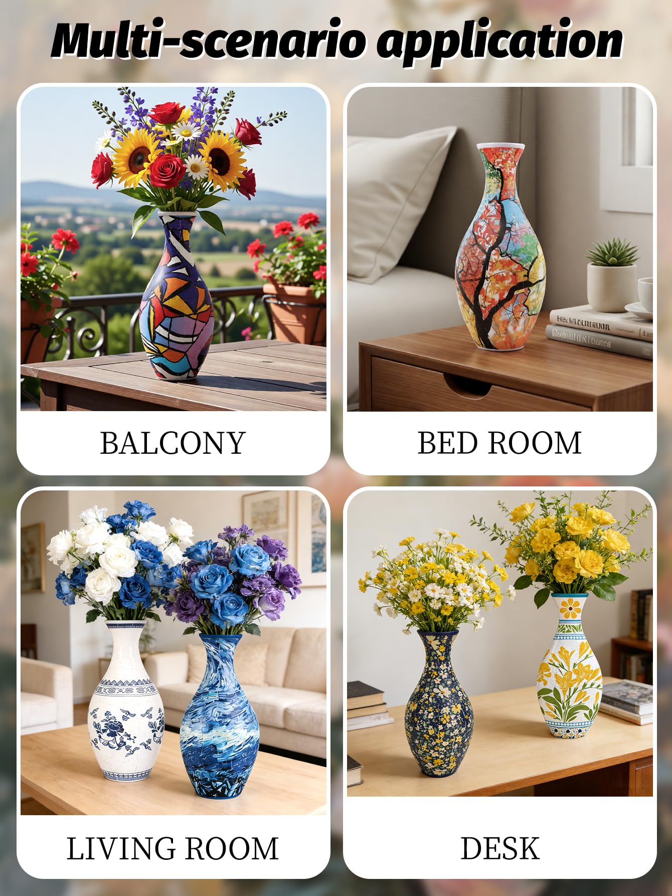 3D Puzzles Vase for Adults, 160 Pieces Curved Plastic Unique Flower Vase Puzzle Crafts for Flower Arrangements and Home Office Decor Gift Birthday Gifts for Women, Mother'Day (Autumn)