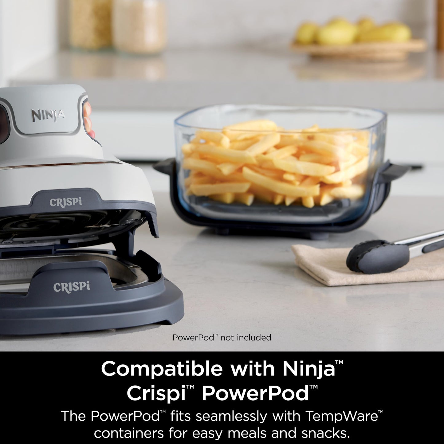 Ninja 2.5-QT CleanCrisp™ Glass Container with Storage lid, Compatible Crispi Portable Cooking System, Microwave, Freezer & Dishwasher Safe, PFAS & PTFE Free Glass Cooking Surface, XSKSFNMED