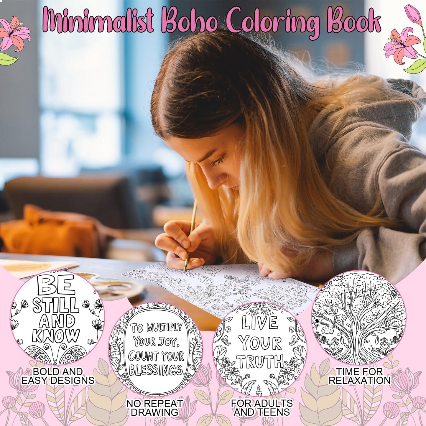 Liliful 24 Pcs Mindfulness Geometric Theme Coloring Book Bulk – Intricate Pattern & Mandala Coloring Books for Stress Relief, Ideal for Adult Relaxation, Gift Fillers & Self-Care Activities