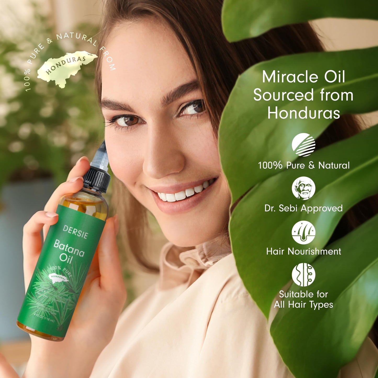Batana Oil for Hair Growth: Dr Sebi Organic Raw Batana Oil from Honduras - 100% Pure & Natural - For Thicker & Stronger Hair - 4 FL OZ (Pack of 2)