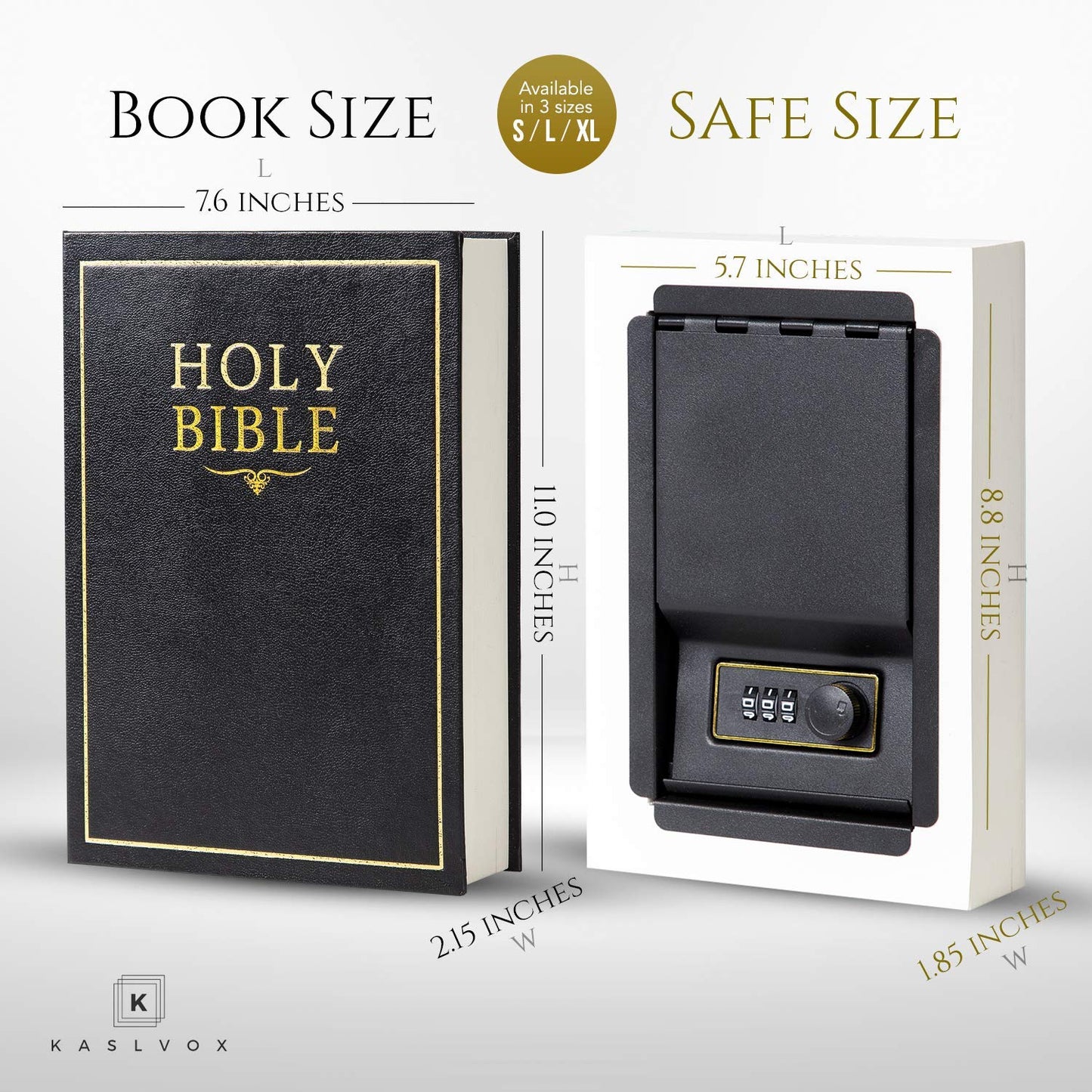 Hidden Safe Book Safe with Combination Lock - Diversion Safe, Secret Storage, Fake Book Box, Small Safe Box for Cash and Money - Book Safe Lock Box - Hidden Safes in Plain Sight (Bible) (X-Large)