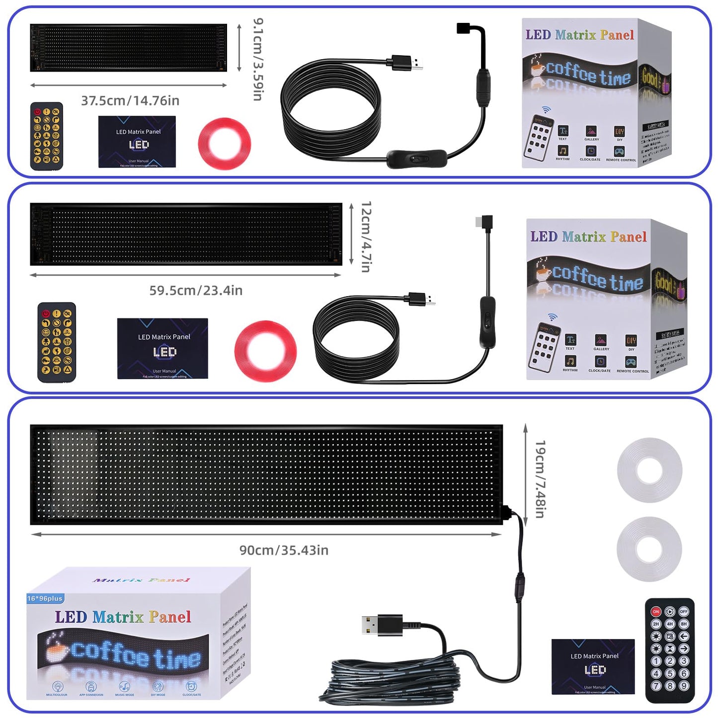 36.2"x7.6" Large Bright LED Sign, Programmable LED Scrolling Sign, Custom Flexible LED Store Sign with App Control DIY Text Pattern Animation, LED Digital Sign for Store Window Advertising Hotel