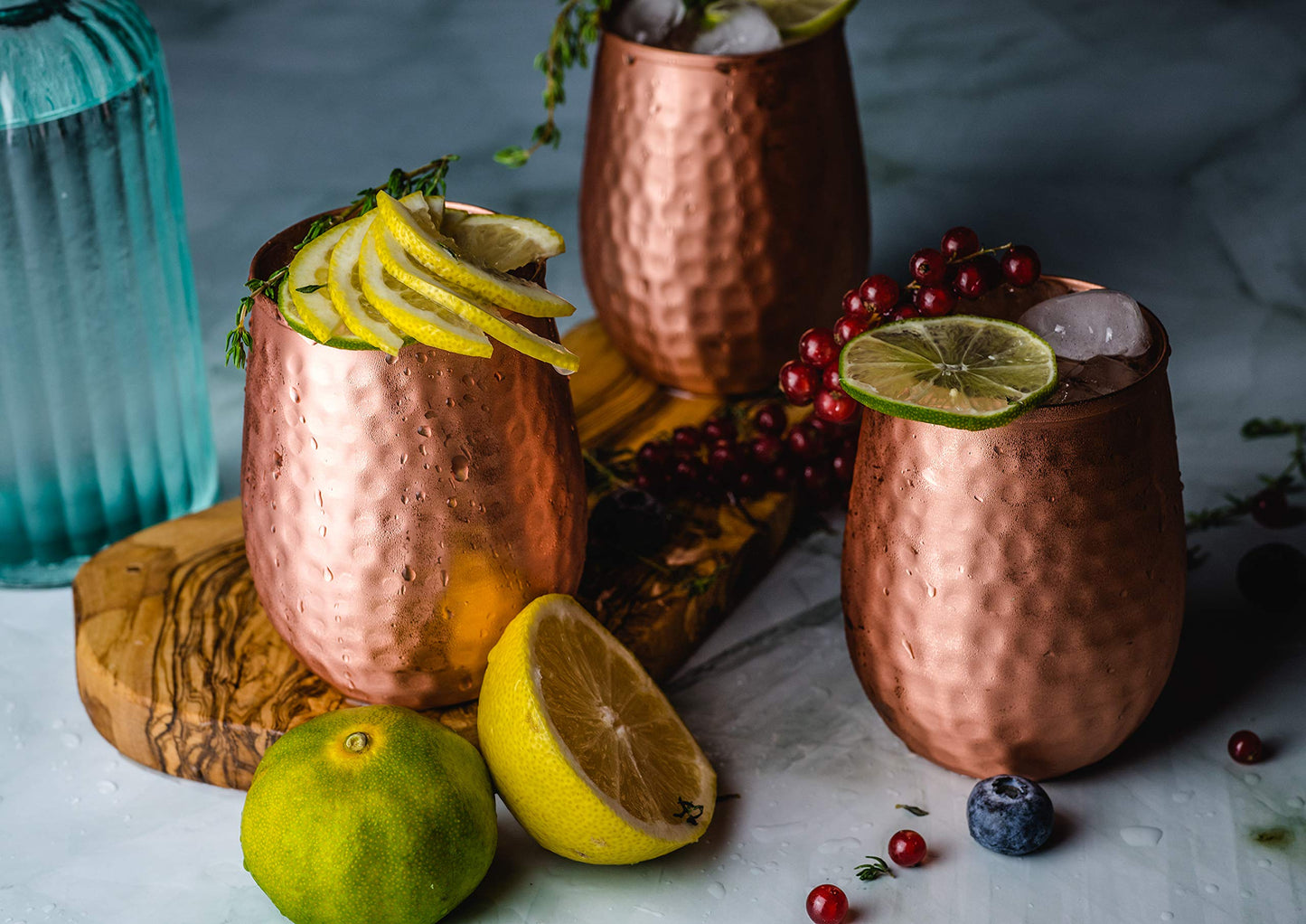 Kosdeg Copper Cups - 16 Oz Set of 4 - Unique Way to Enjoy Wine - Perfect Pure Tumbler for Water - Better Than Glasses or Plastic - Moscow Mule Cup for Drinking