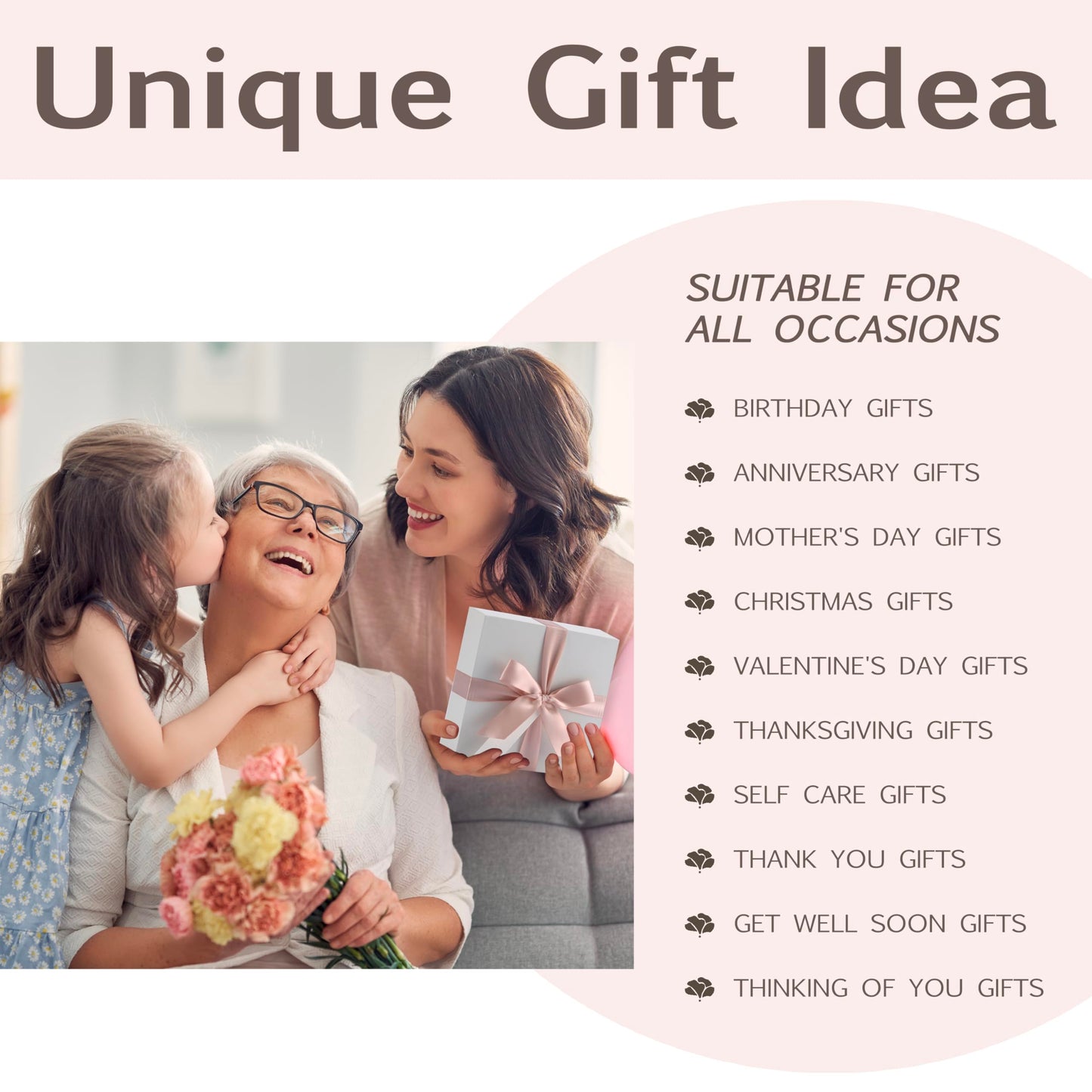 LaurGifts Orchid & Jasmine Spa Gift Set for Women – Luxurious Valentine's Day Spa Gift Baskets for Women – Perfect Birthday Gifts for Women, Gifts for Mom, Wife, Sister, Friend, Bath Gifts for Women