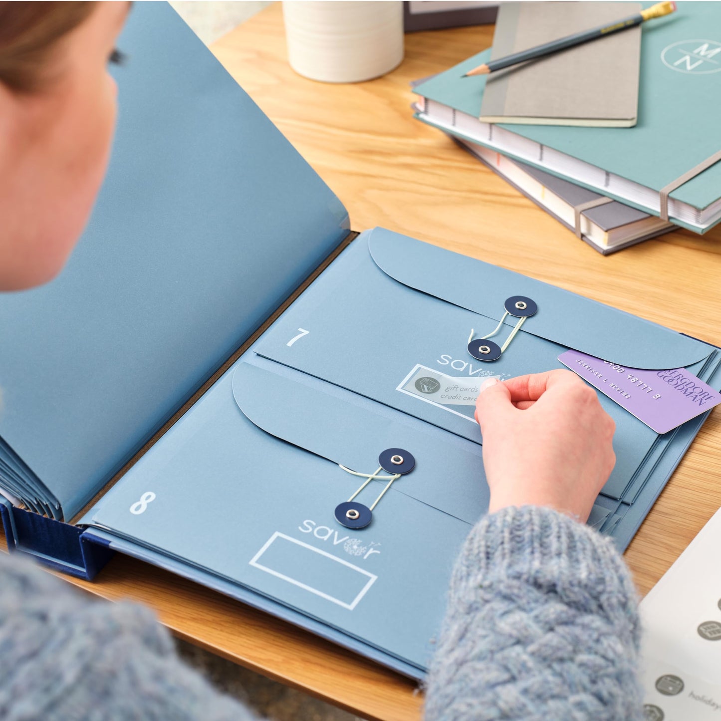 Savor | The Folio Document Organizer™ | Custom Dyed Cloth Bound Expanding File Folder for Important Papers, Emergency Binder, Birth Certificates, Social Security Cards, Passports, Photos, and Letters