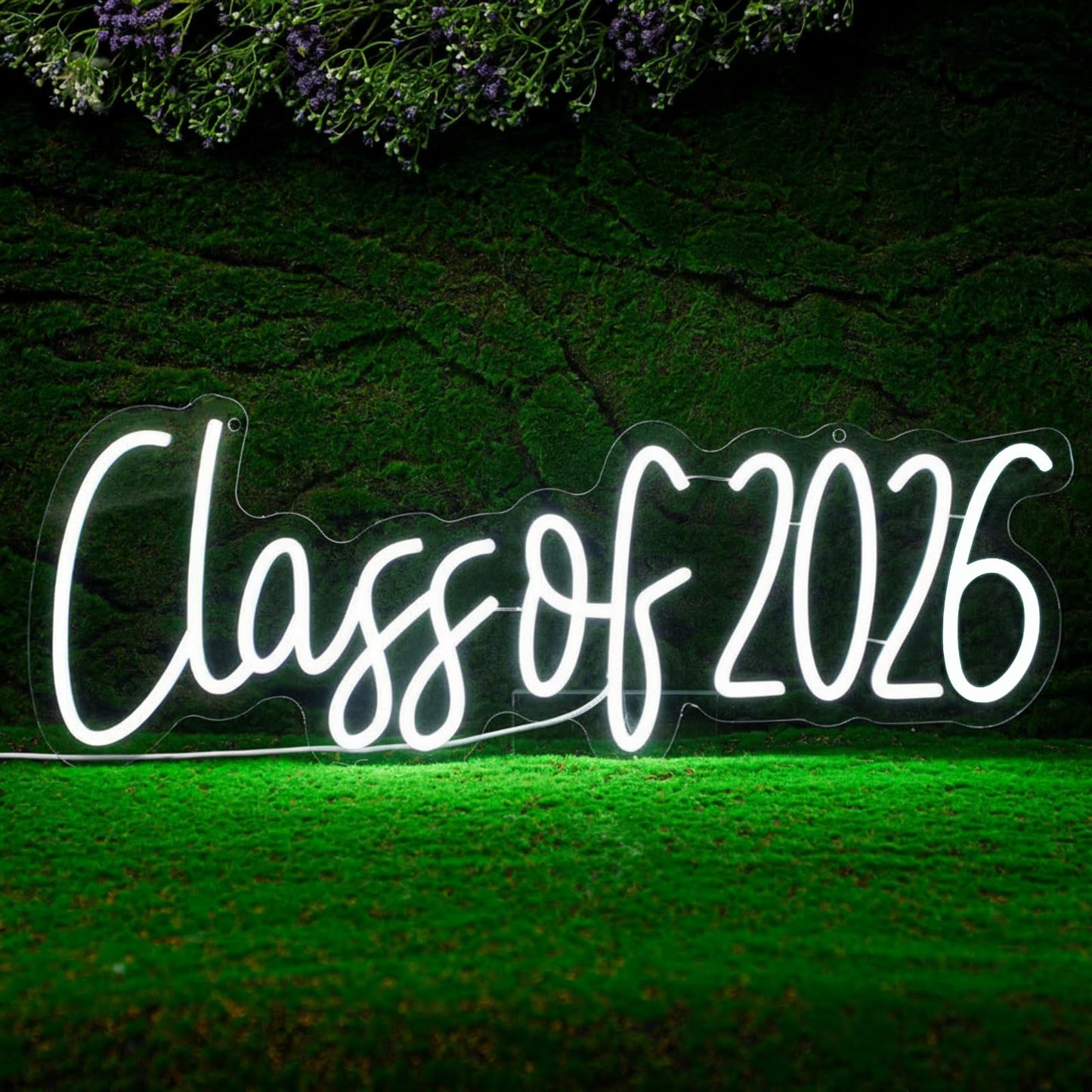 Glooglitter Large Congrats Grad Neon Sign Class of 2026 Sign Decor Grad Light up Decor LED Graduation Congratulation Gift for Graduation Ceremony Party Backdrop Celebration(Class)