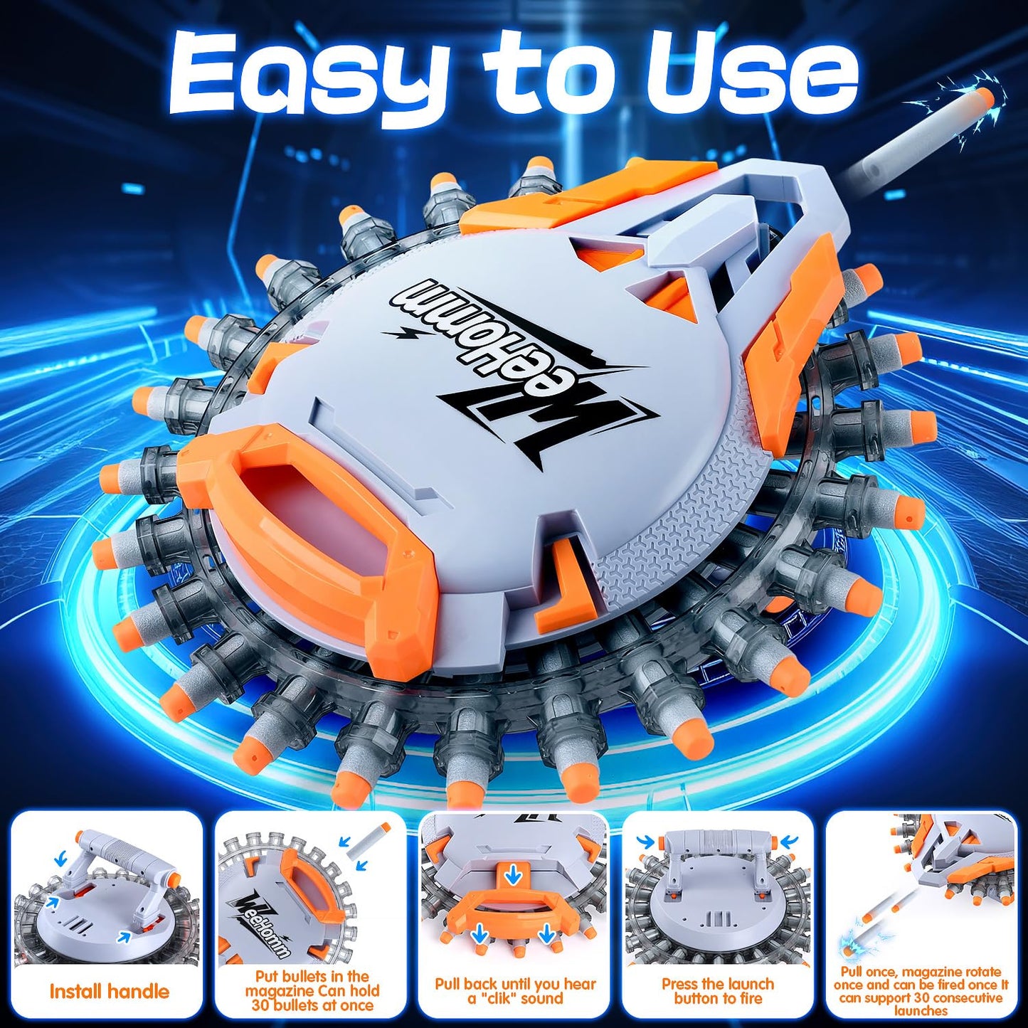 Shooting Game Toys for 6 7 8 9 10 Year Old Boys Sports and Outdoor Games Foam Blaster Toy for Kids 30 Consecutive Throws with