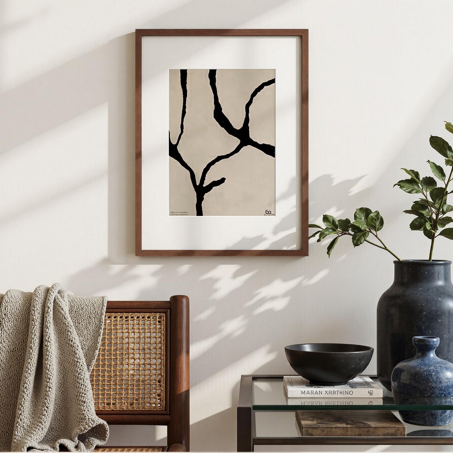 Yaetm 16x20 Picture Frame Matted to 11x14 Set of 4, Walnut Brown, Solid Wood 16x20 Frame for Photos, Posters & Art Prints, Horizontal and Vertical Wall Mount (4 pack, Walnut)