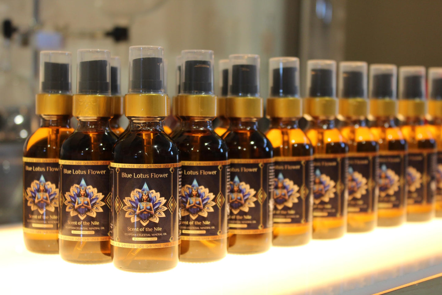 100% Pure Moringa Oil blended with Blue Lotus Flower Essential Oil and Ormus Gold, Premium Pure Moringa Seed Oil for Radiant Skin, Nourishing & Hydrating Face, Hair, Nails, and Body - 2oz. (60ml)