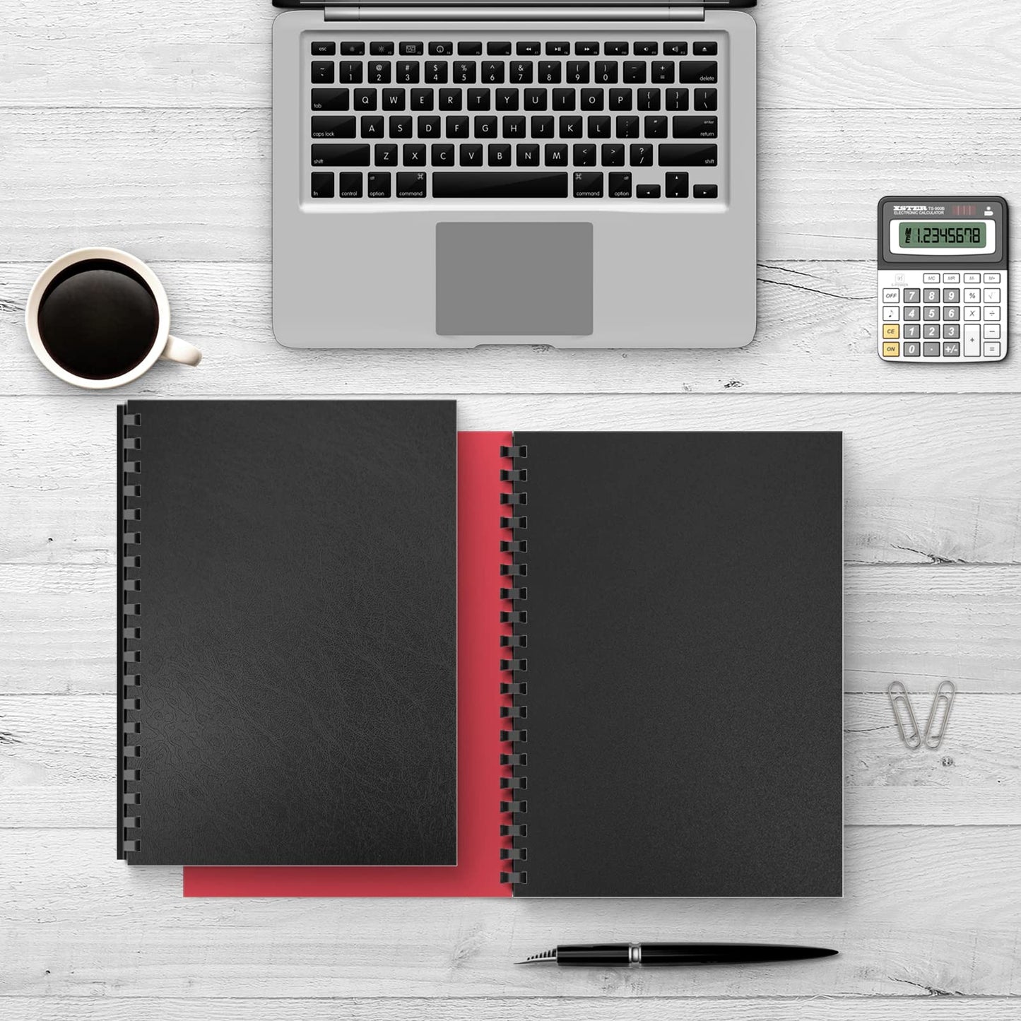 Binditek 100 Pack 16 Mil Leather-Textured Heavyduty Polycovers, Plastic Binding Presentation Covers, Letter Size, 8-1/2 x 11", Square Corners, Un-Punched, Black