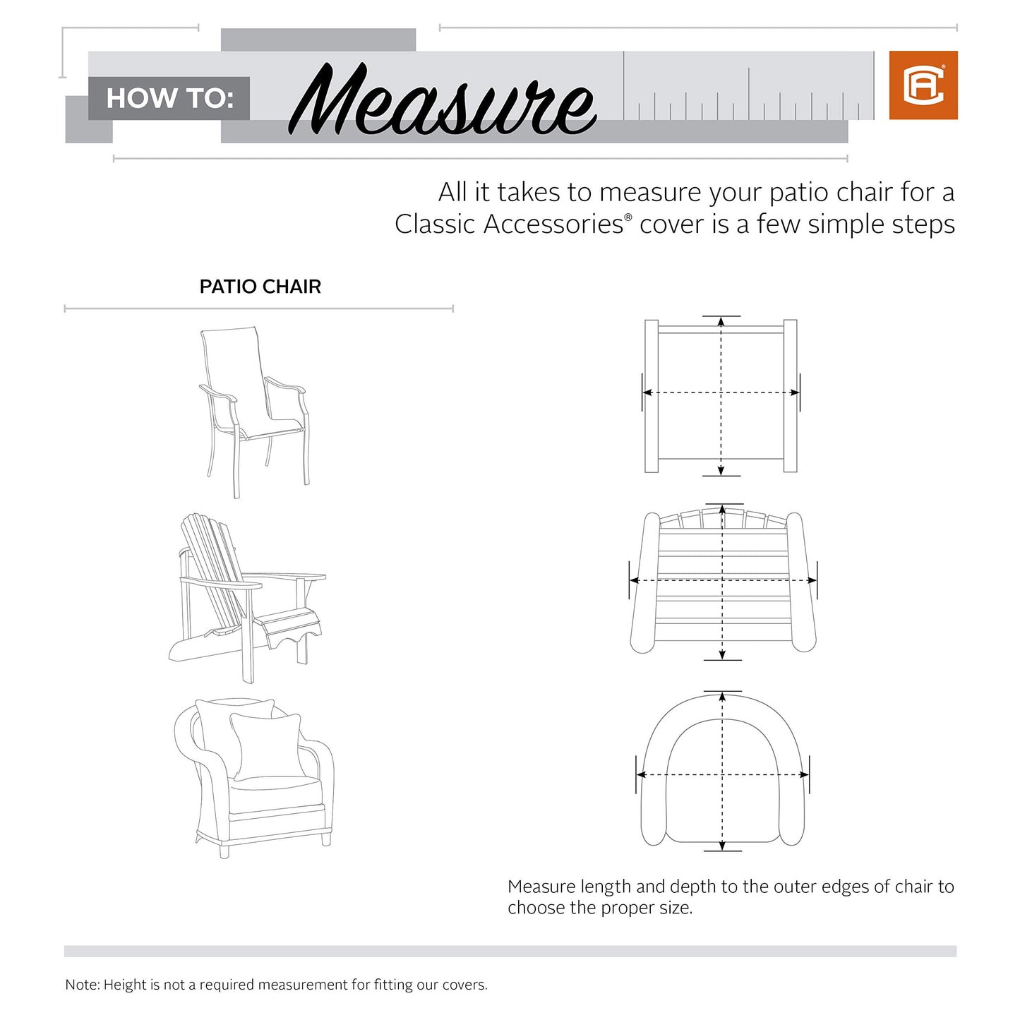 Classic Accessories Montlake Water-Resistant 45 Inch Patio Chair Slipcover, Heather Henna, Patio Furniture Covers