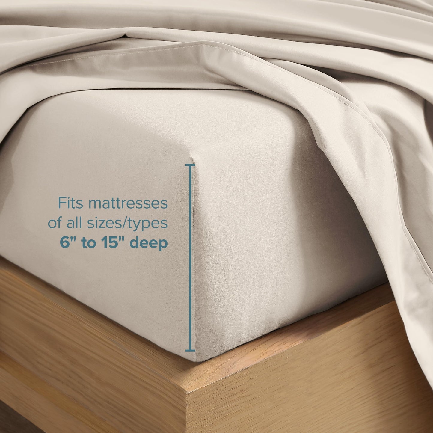 Bare Home King Sheet Set - 1800 Ultra-Soft Microfiber King Bed Sheets - Double Brushed - Deep Pockets - Easy Fit - 4 Piece Set - Bedding Sheets & Pillowcases (King, Wheat)