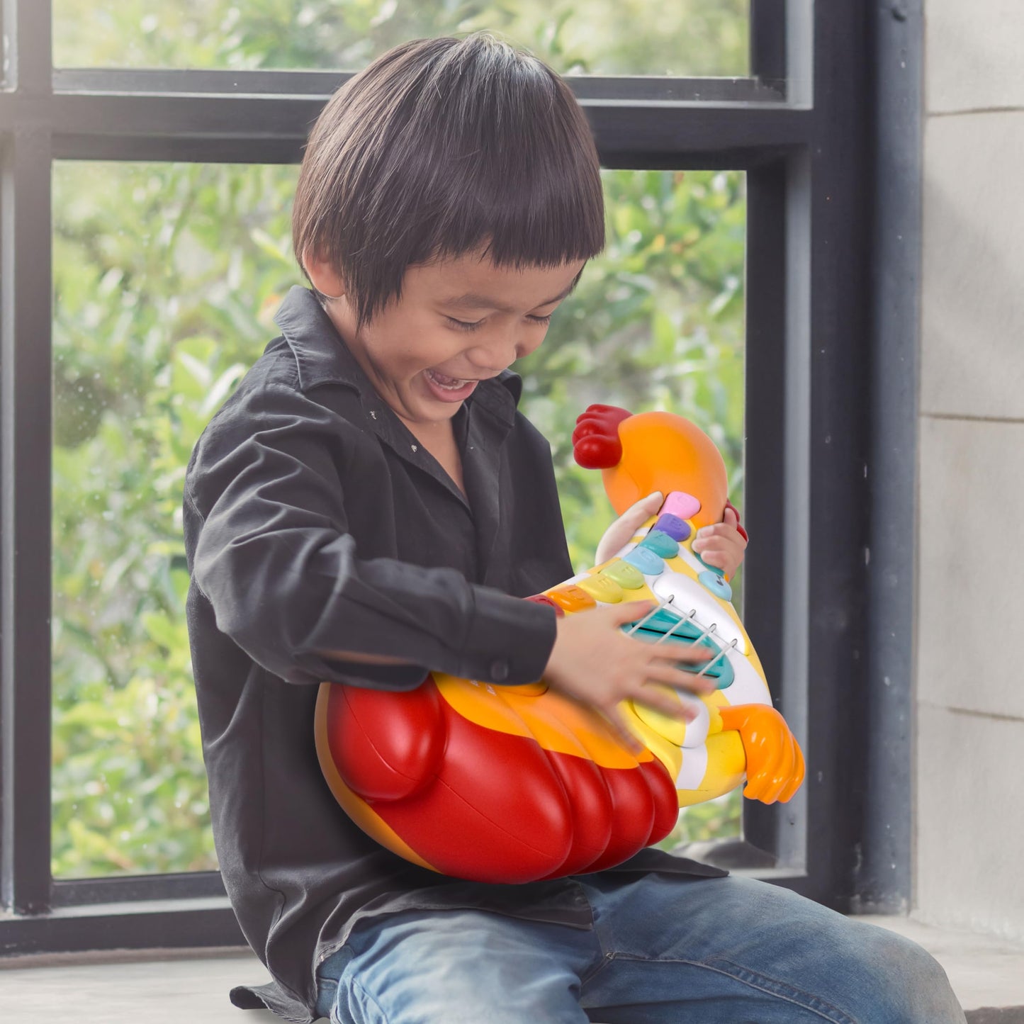 Acorn Avenue Musical Chicken Guitar, Toddler Musical Instruments, Percussion Instruments Toy for Kids, Baby, Preschool Educational Musical Toys for Boys and Girls