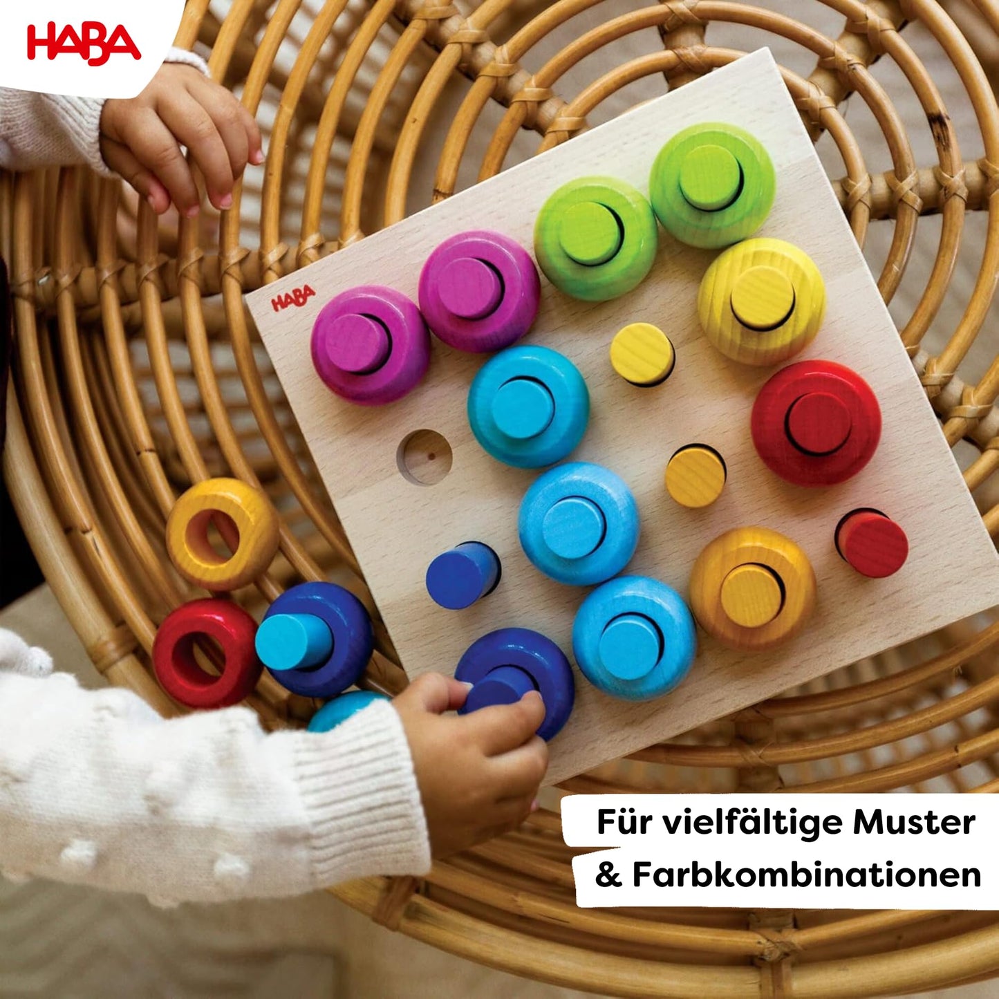 HABA Rainbow Whirls Pegging Game (Made in Germany)