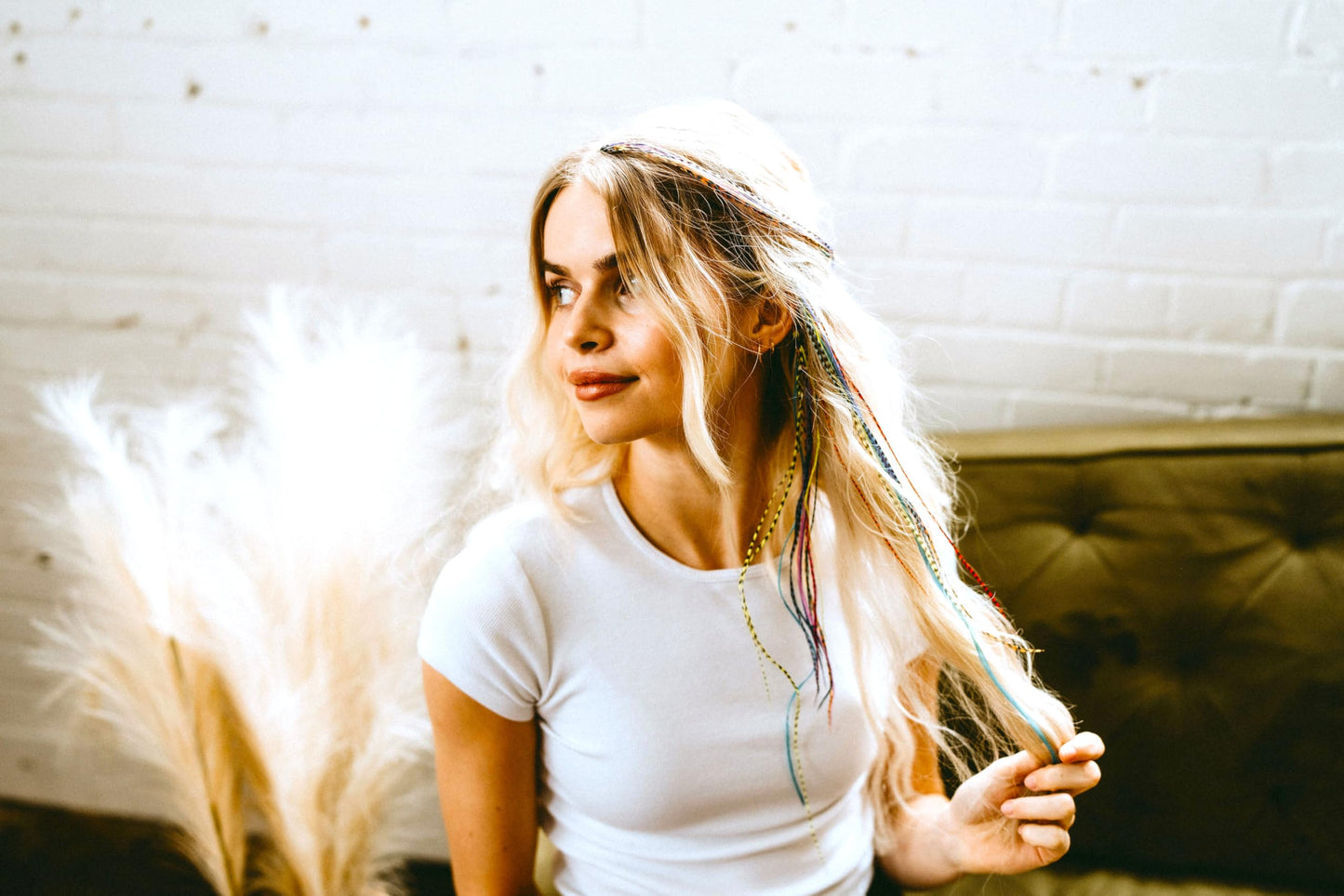21 Rainbow Tie Dye Color Hair Feathers - 9”- 14” Long - Feathers for Hair Extension, Hair Extension DIY Kit - Eye-Catching Design - 20 Micro-link Beads - 100% Real Rooster Feathers