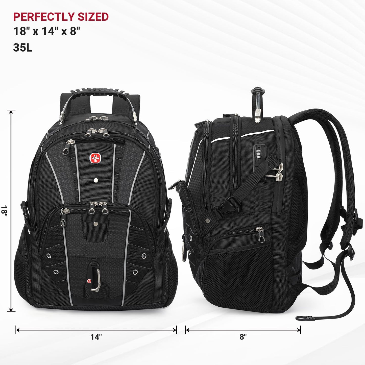 star cloud Business Travel Laptop Backpack 17 Inch, USB Type-C Charging Carry On Backpack with Anti-Theft Lock, Large Capacity Multi-Compartment Tech Backpack for Work, Commute & Travel