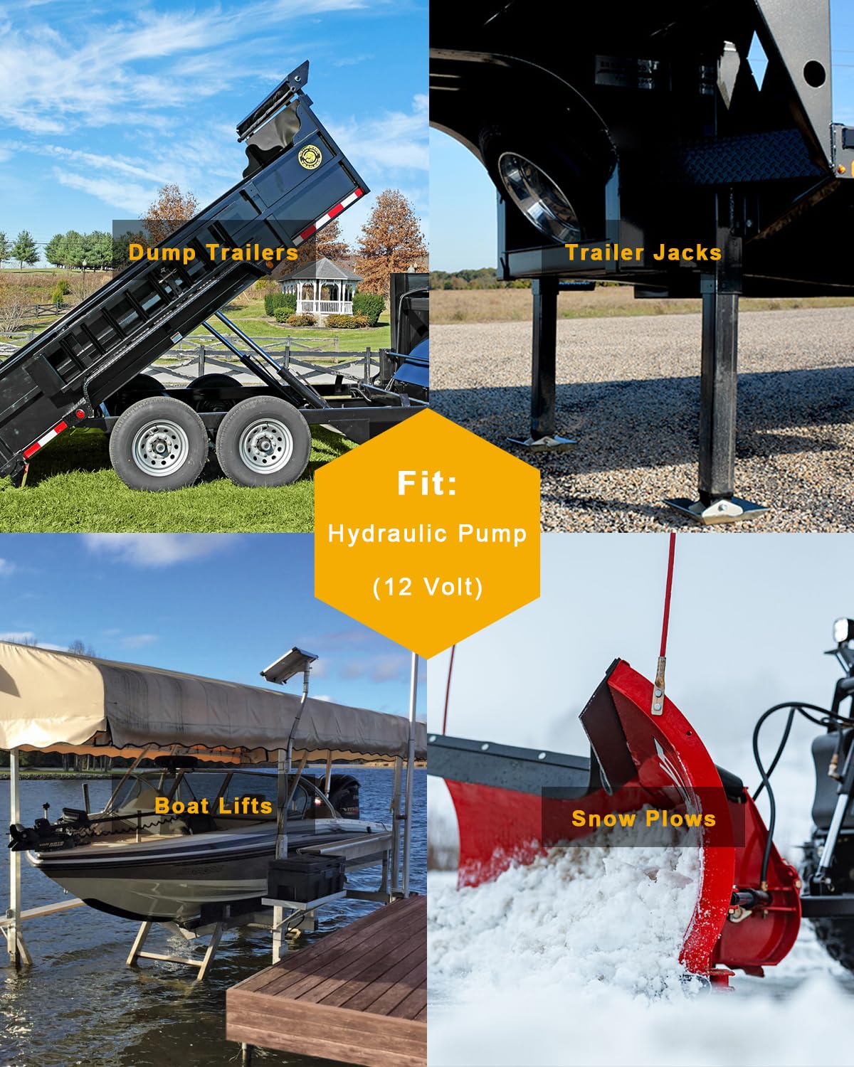 Gledewen Wireless Dump Trailer Remote, 12 Volt Hydraulic Lift Winch Tilt, Dump Trailer Wireless Remote Control Kit, Hydraulic Wireless Remote Dump Trailer Controller, 50-100ft Operating Range, G3-H01