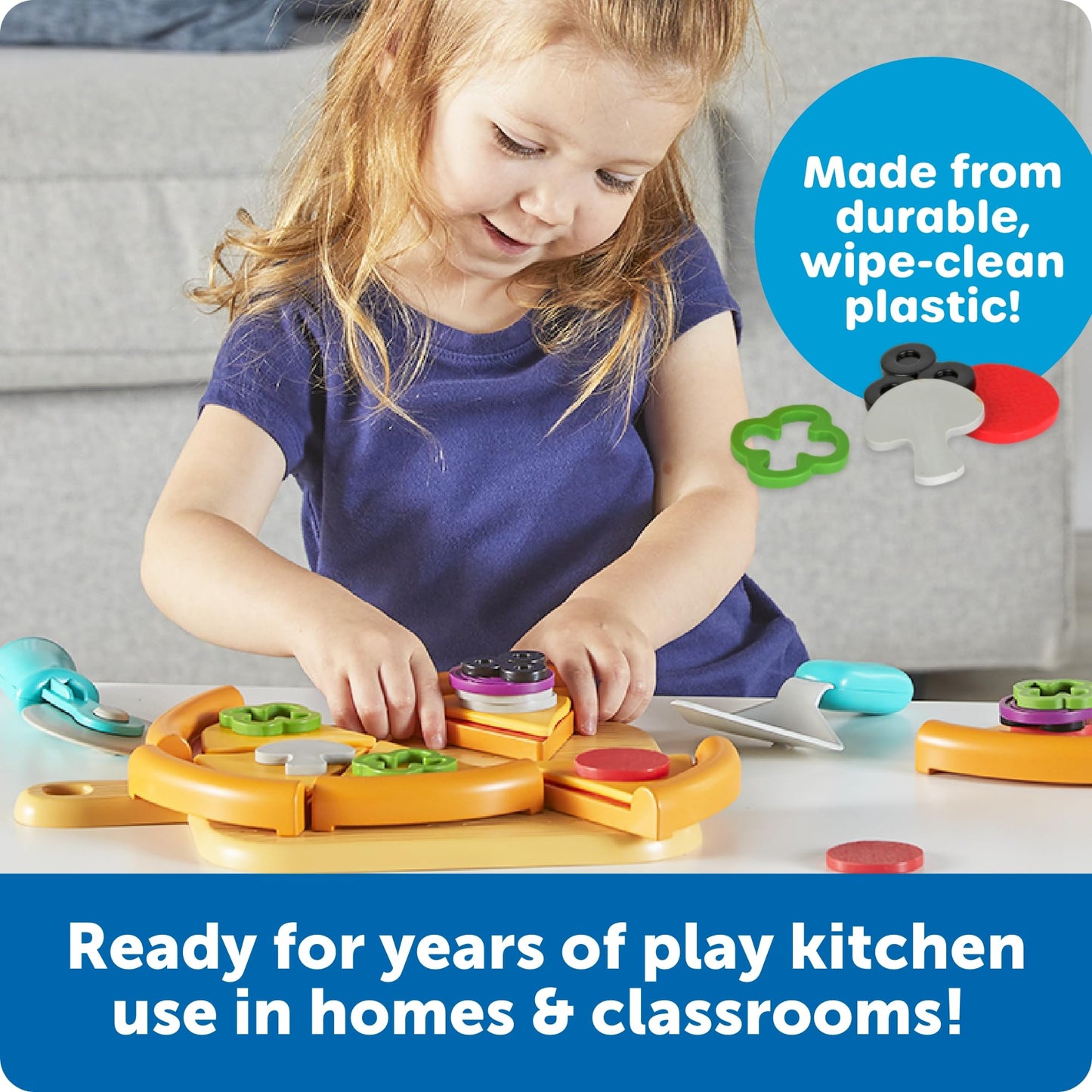 Learning Resources New Sprouts Pizza Night - Imaginative Play Food Set for Kids, Role Play, Toddler Pretend Kitchen Set, Fine Motor Skills, Turn Taking Games, Social Emotional Learning
