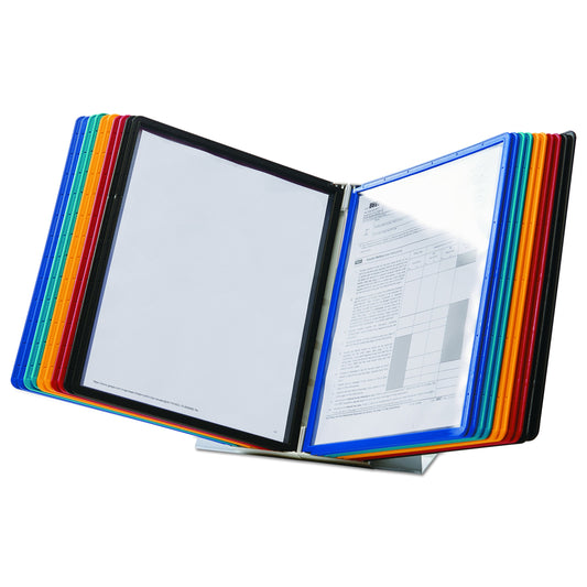 DURABLE VARIO 20-Panel Desktop Reference System, Assorted Color Borders (536100) , Black