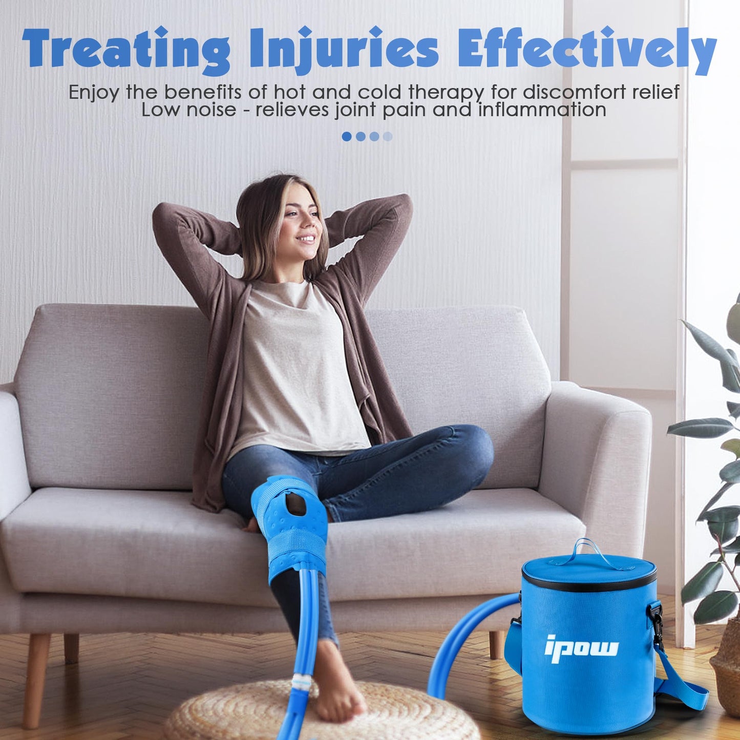 Cold Therapy Machine Ice Machine for Knee After Surgery, Ice Therapy Machine for ACL Knee Surgery Recovery, Knee Ice Machine, Ideal for Sport Injuries, Knee Pains, Strain &Stiffness, Sprain Swelling