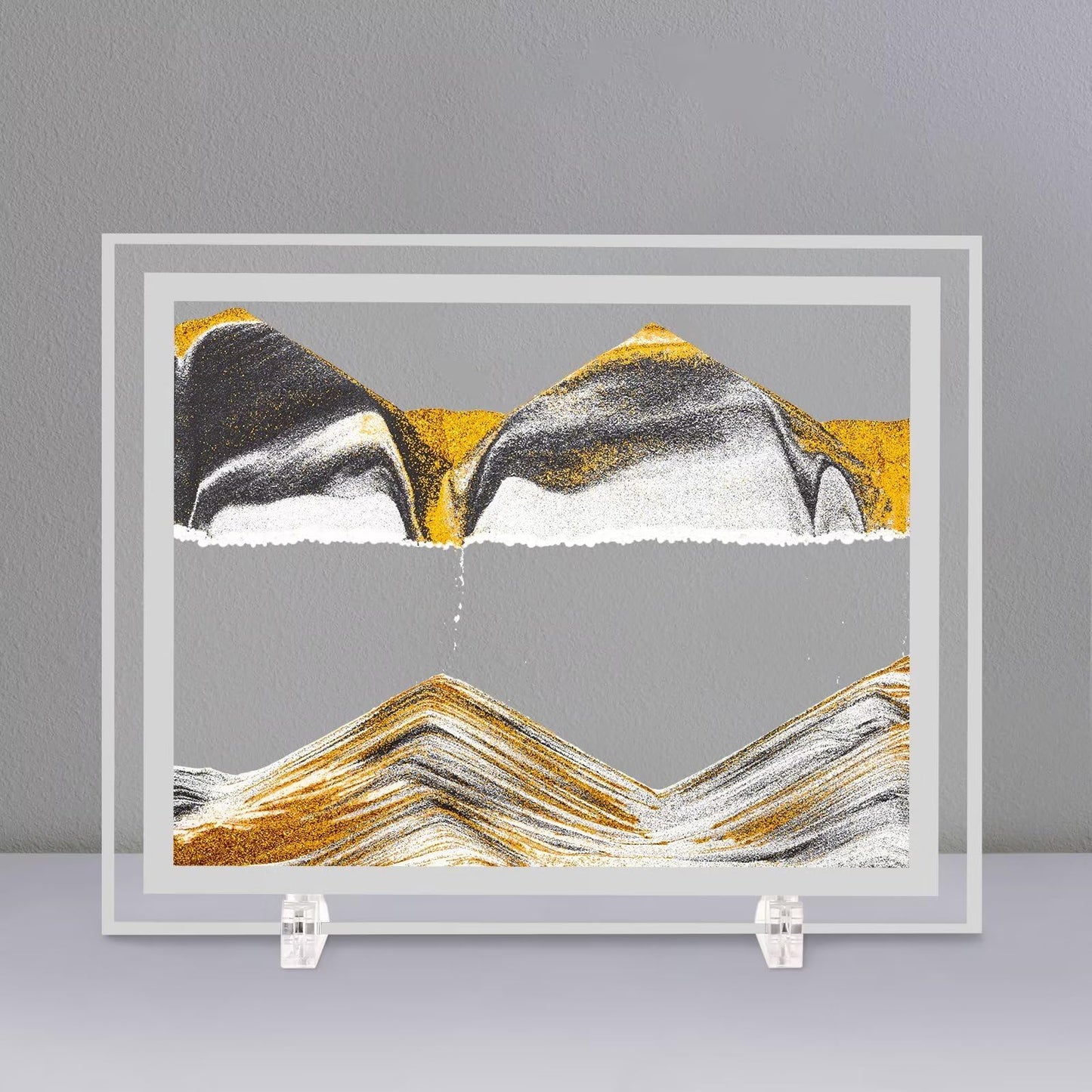 LCDOCLAK Moving Sand Art Picture (12 * 10 in),3D Hourglass Deep Sea Sandscape,3D Desktop Art for Home Office Decoration