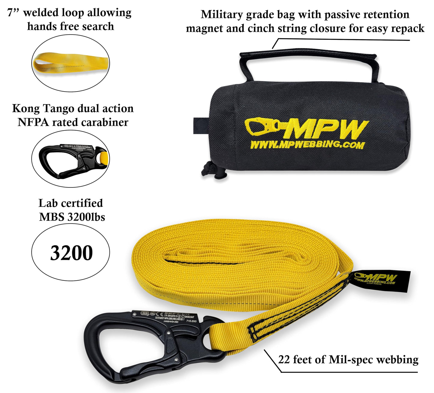 Multipurpose Webbing - Personal Carry Firefighter Rescue Strap