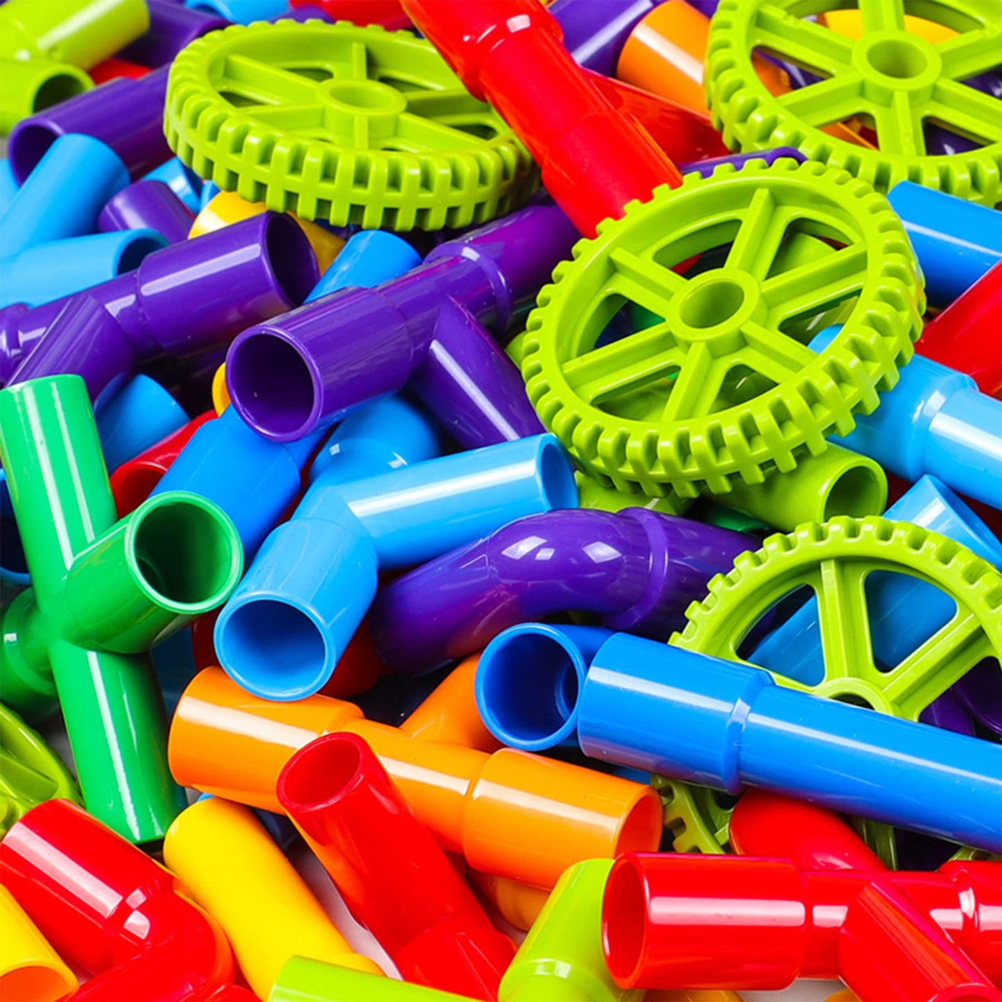 250 Pieces Tube Learning Toy for Toddlers, STEM Educational Containers for Classroom, Preschool Building Toys, Interactive Autistic Sensory Toys, Interactive Gifts
