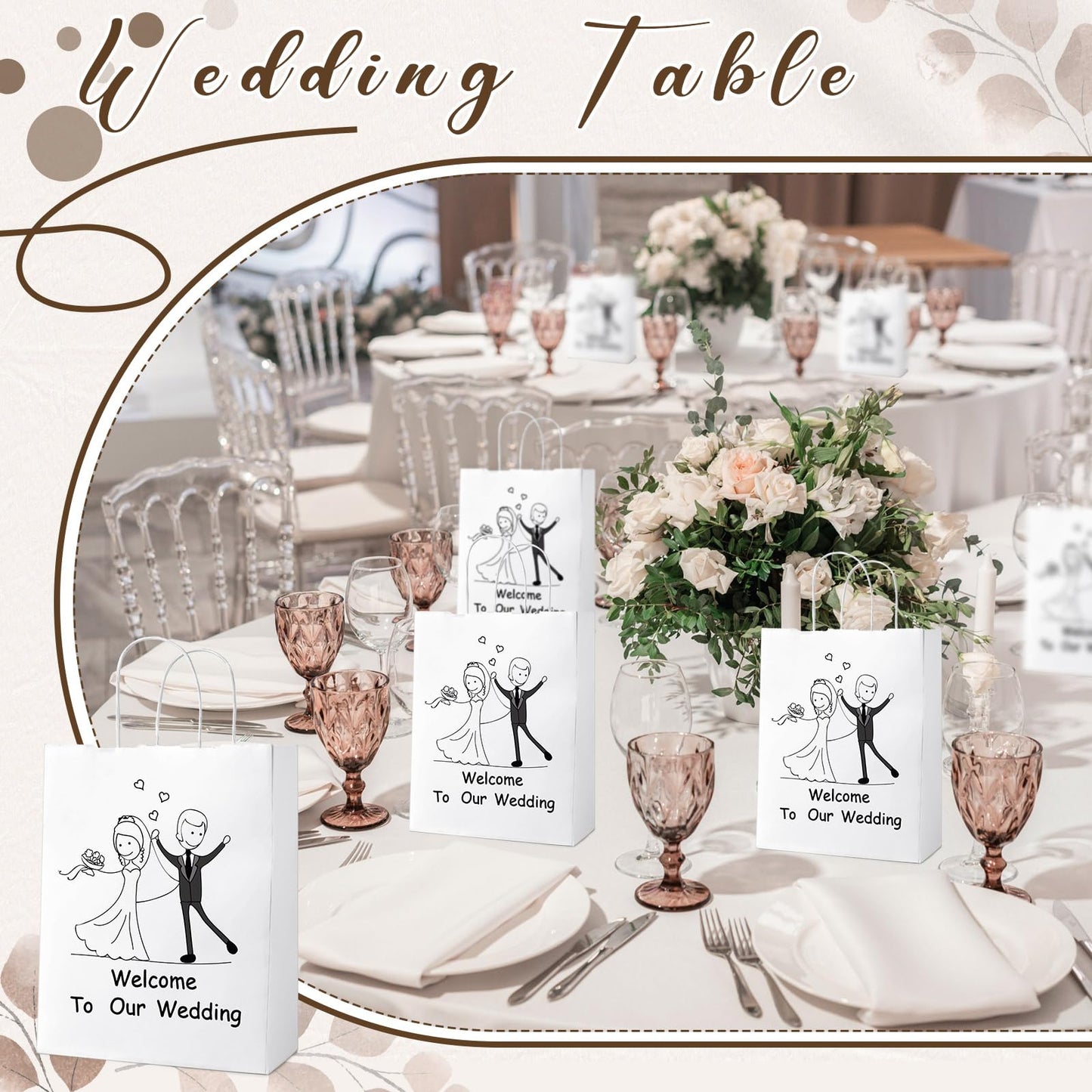 VercanMonth 60 Pcs Wedding Activities Includes 12 Wedding Gift Goodie Bags with Watercolor Pen 6 Snake Cube 12 Scratch Bookmarks 12 Animal Sticker 6 Felt Mini Board Game for Boys Girls Wedding Games