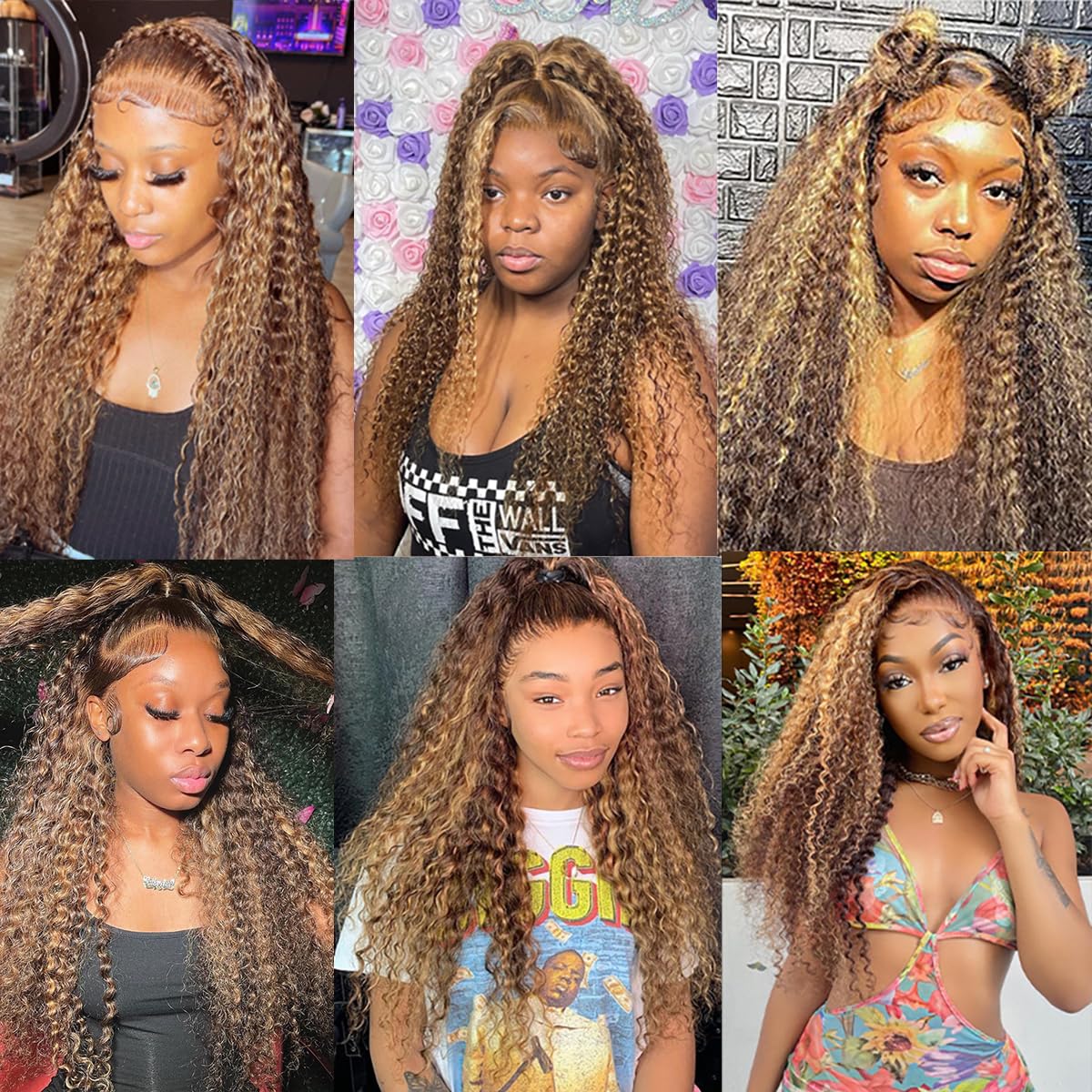 Tascal Highlight Ombre Transparent 13x6 Lace Front Wigs Human Hair Honey Blonde 4/27 Deep Wave Lace Front Wigs Human Hair for Black Women (26 Inch)