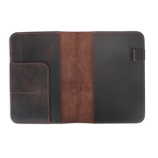 CestAntiQ, Leather Journal Cover | (5.75"x8.25") Notebook Medium A5 | Refillable Cahier | Leather Bound Journal cover for Travelers Writers | Gift for Anyone (Brown)