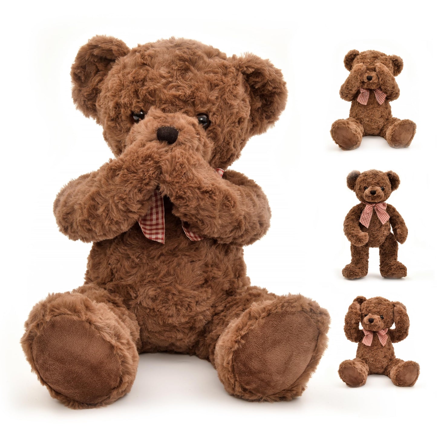 Suepcuddly 20" Posed Teddy Bear Stuffed Animal Cute Plush Toy for Girl Kids (Dark Brown)