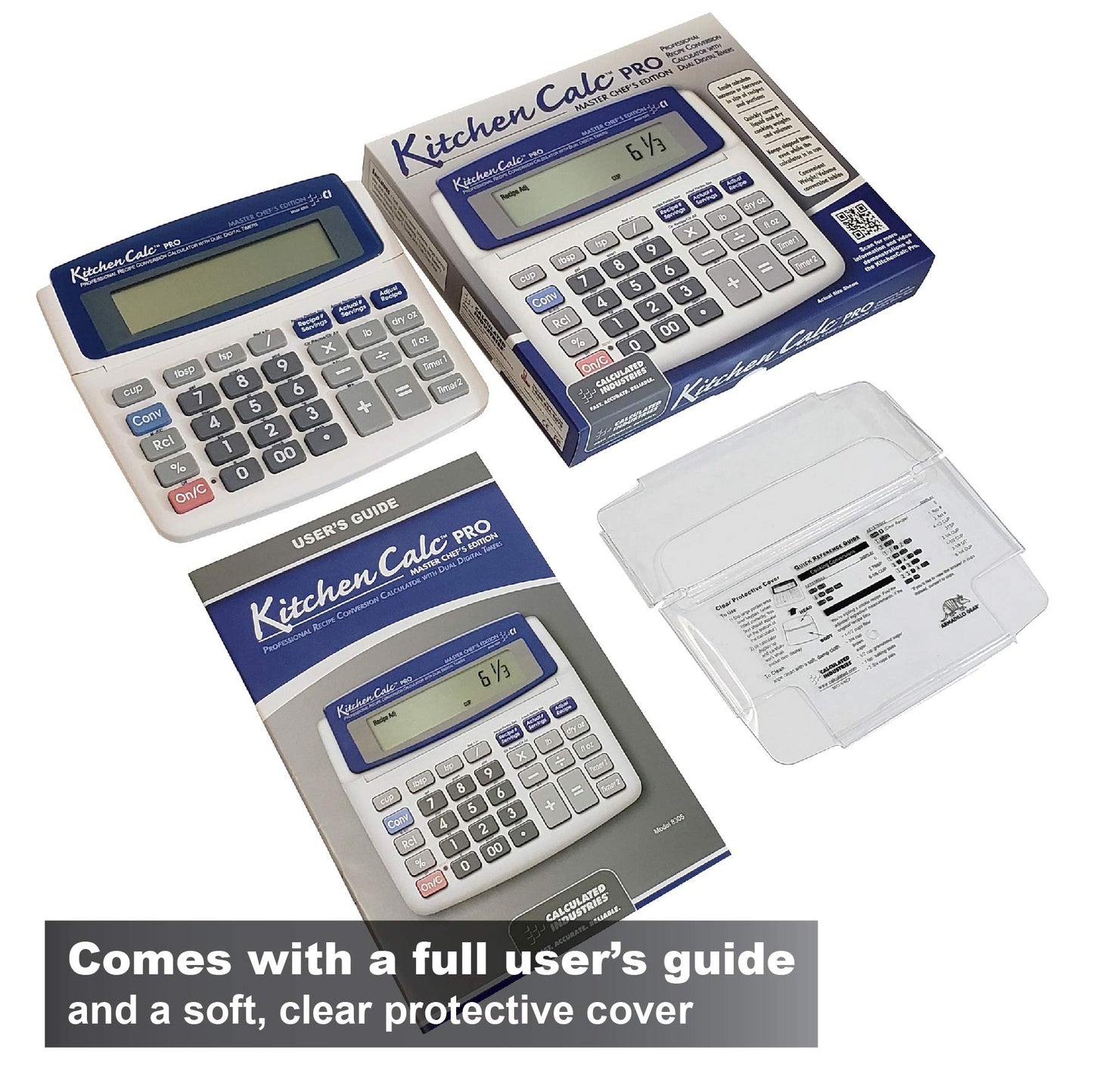 Calculated Industries 8305 KitchenCalc PRO Recipe Conversion & Culinary Math Calculator has 2 Digital Timers for Chefs, Students, Home Cooks, Bakers, Brewers & BBQers | Recipe Scaling | Portion Sizing