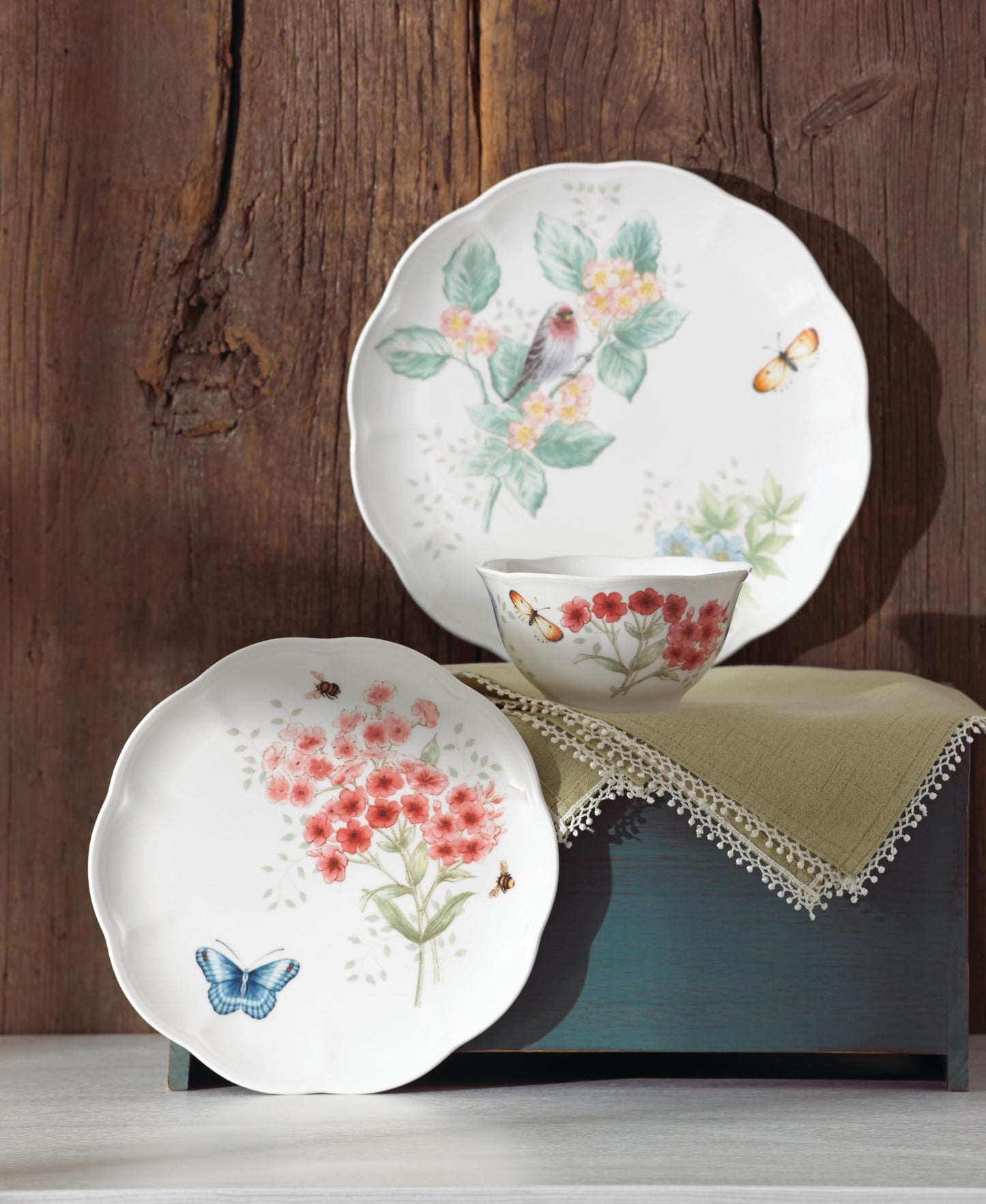 Lenox 883319 Butterfly Meadow Flutter 12Pc Dinnerware Set,Multicolor
