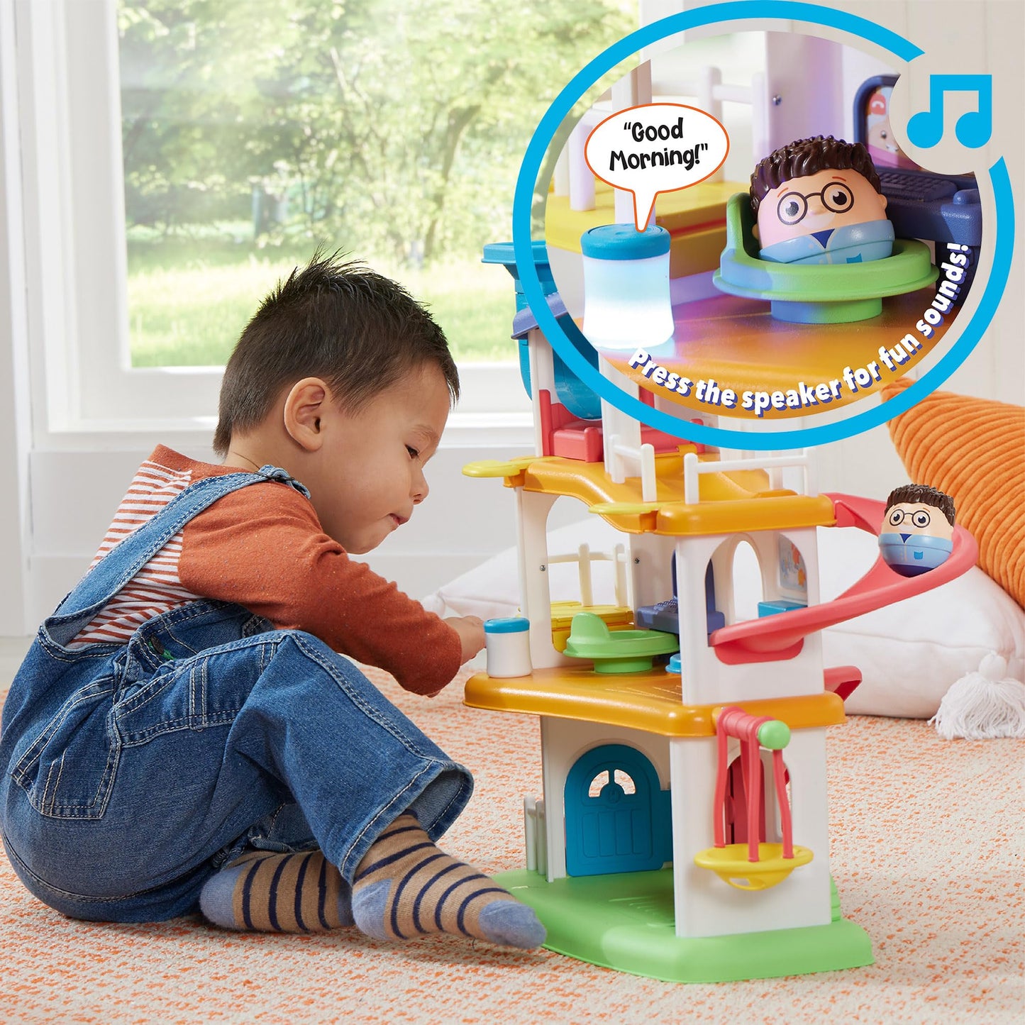 Playskool Weebles My Smart House - Weeble Wobble Preschool Toy for Toddlers Smart Speaker with Sounds + Songs 3 Floors of Imaginative Play for Ages 12 Months and Up