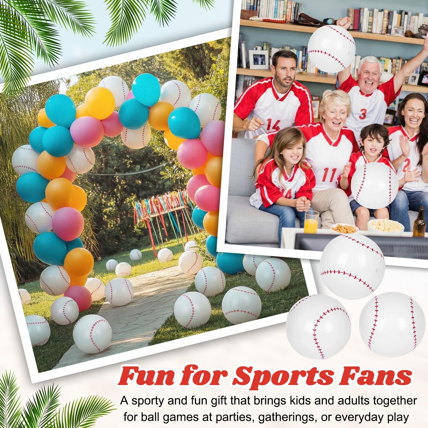 Mototo 60 PCS Beach Balls (Baseball)