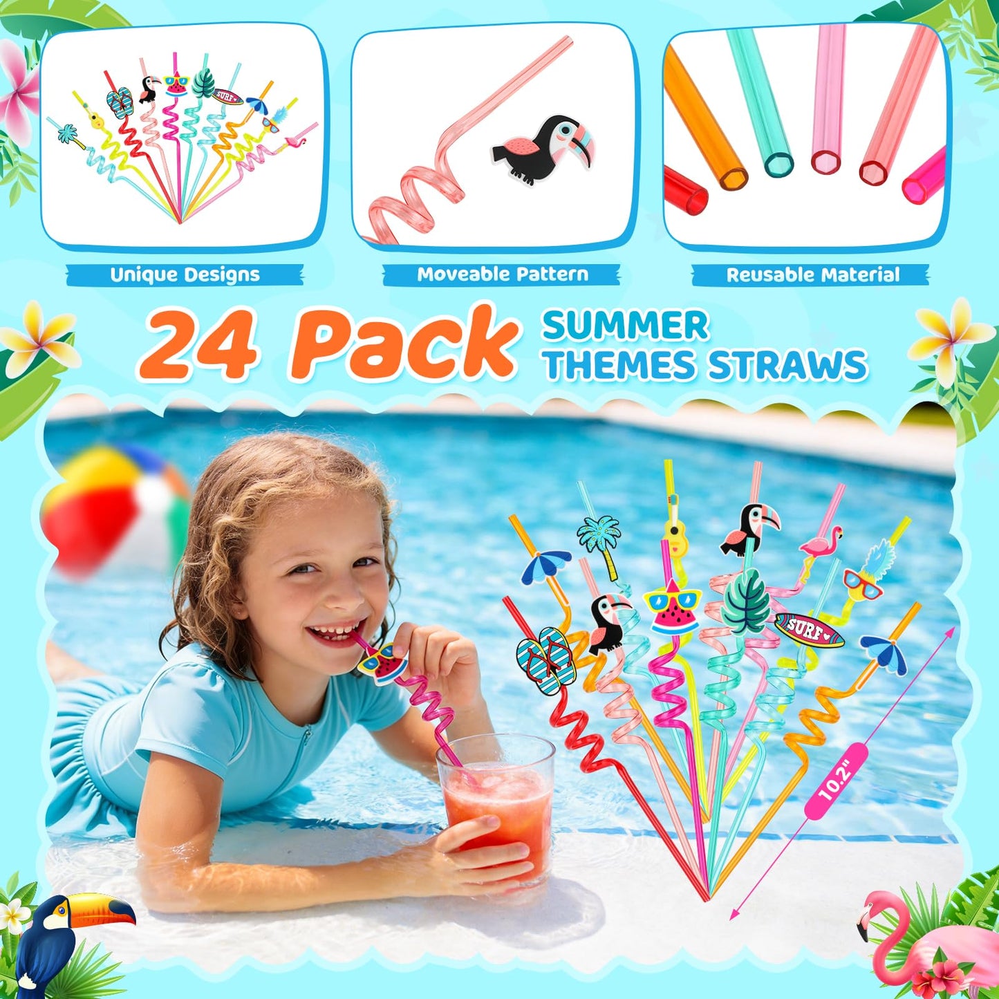 194 PCS Pool Party Favors Beach Party Favors, Summer Party Favors for Kids 3-8 8-12, Beach Balls, Hand Flying Helicopter, Pool Party Supplies for Birthday Party Favors, End of Year Student Gifts