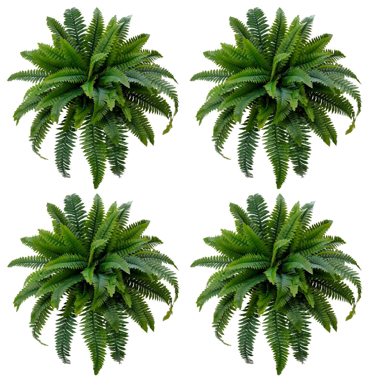 Senjie Artificial Boston Fern 4 Set 55 Branches Fake Ferns for Outdoors 32Inch Faux Plant for Home Living Room Office Decor