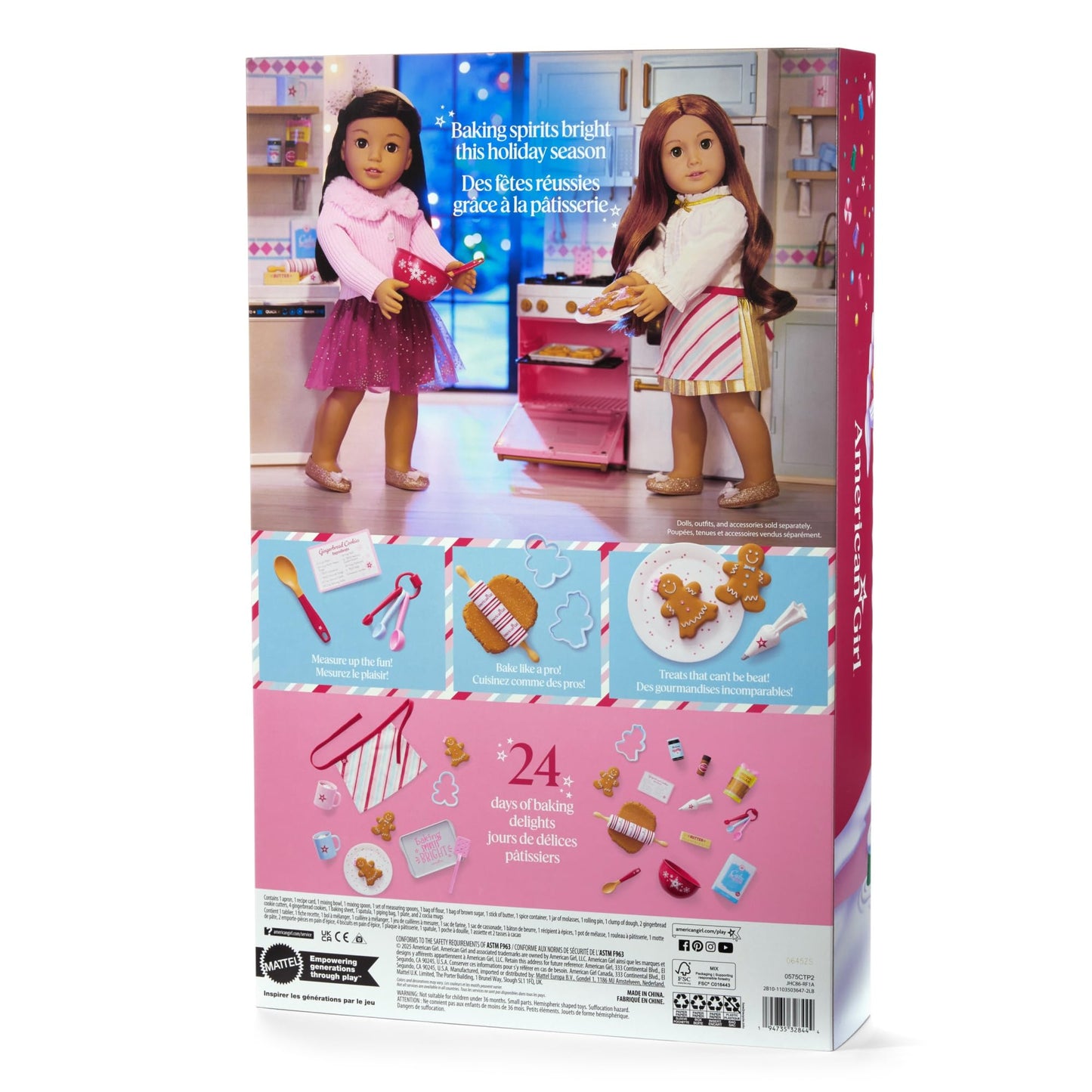 American Girl Baking Spirits Bright 2025 Advent Calendar, 18-inch Doll Accessories, 24 pcs, for Ages 6+