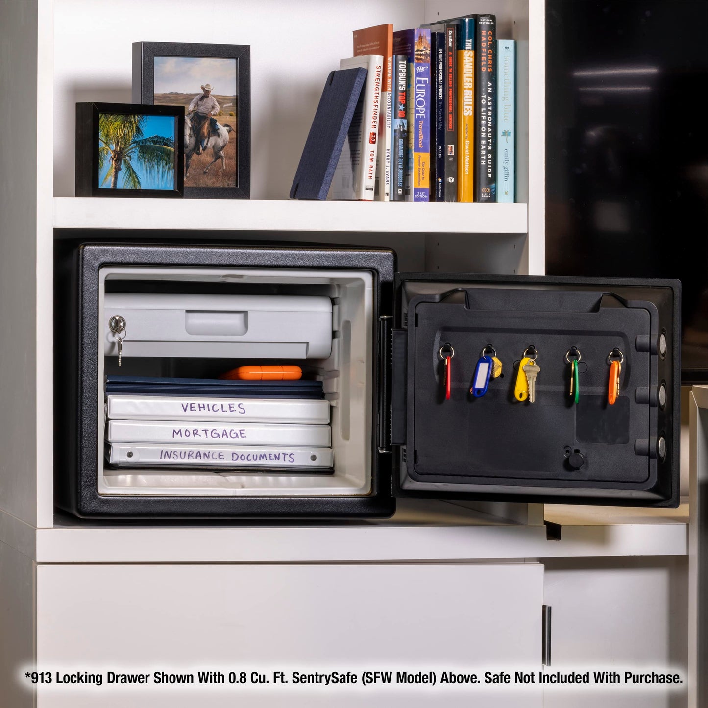 SentrySafe Locking Drawer for SFW082 and SFW123 Safes, Multi-Positional Shelf Accessory for 0.8 and 1.2 Cubic Feet Safes, 913