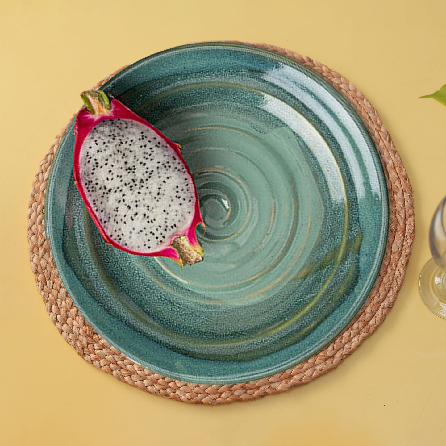 Round Placemats Set of 12 - Jute Placemats for Boho Dining - Woven Mats for Table Décor