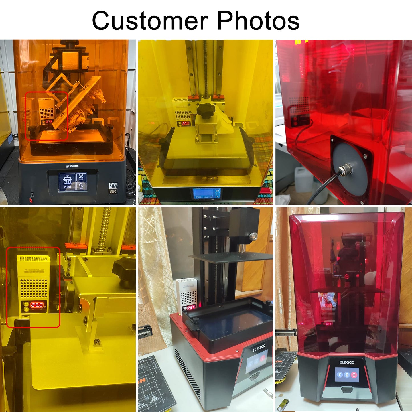 Youyoute Mini Heater for 3D Printer, Resin 3D Printer Temperature Controller Heating Thermostat Temp Control for LCD DLP 3D Printers