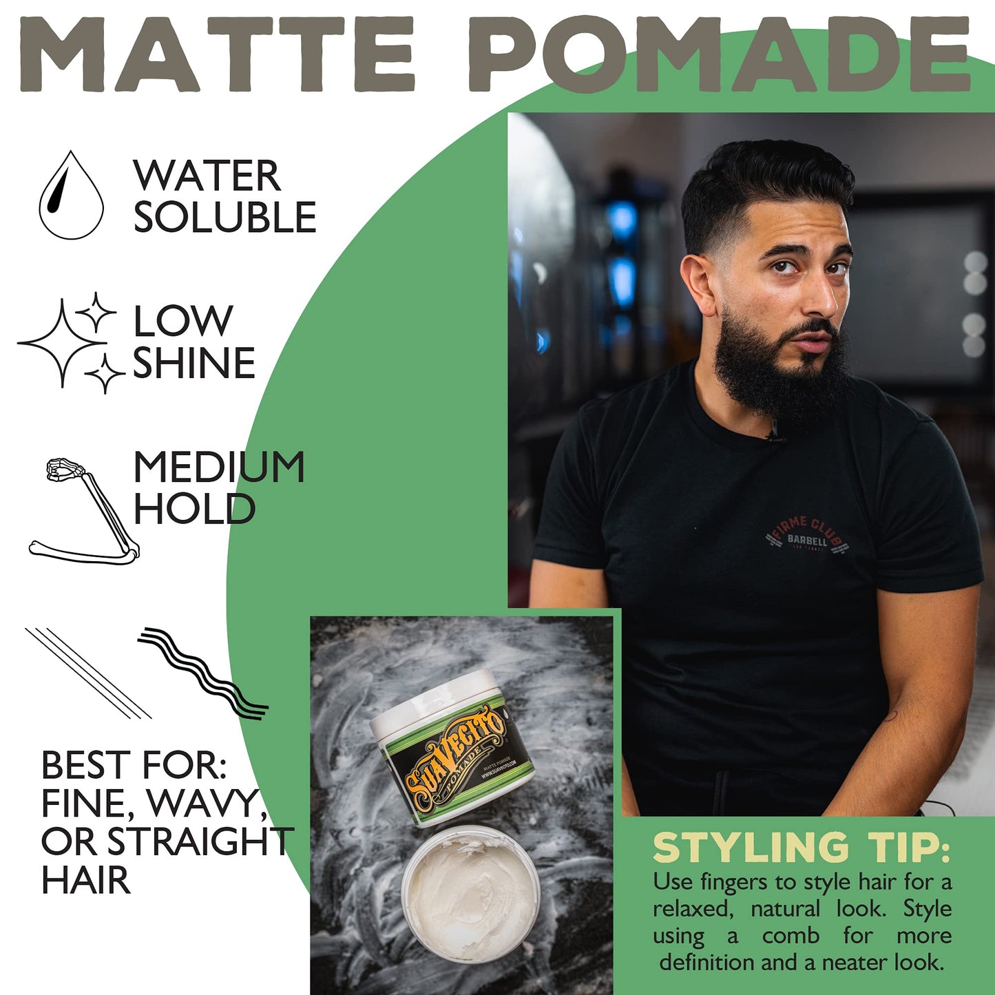 Suavecito Pomade Matte (No Shine) Formula 4 oz, 2 Pack - Medium Hold Hair Pomade For Men - Matte Hair Paste For Natural Texture Hairstyles