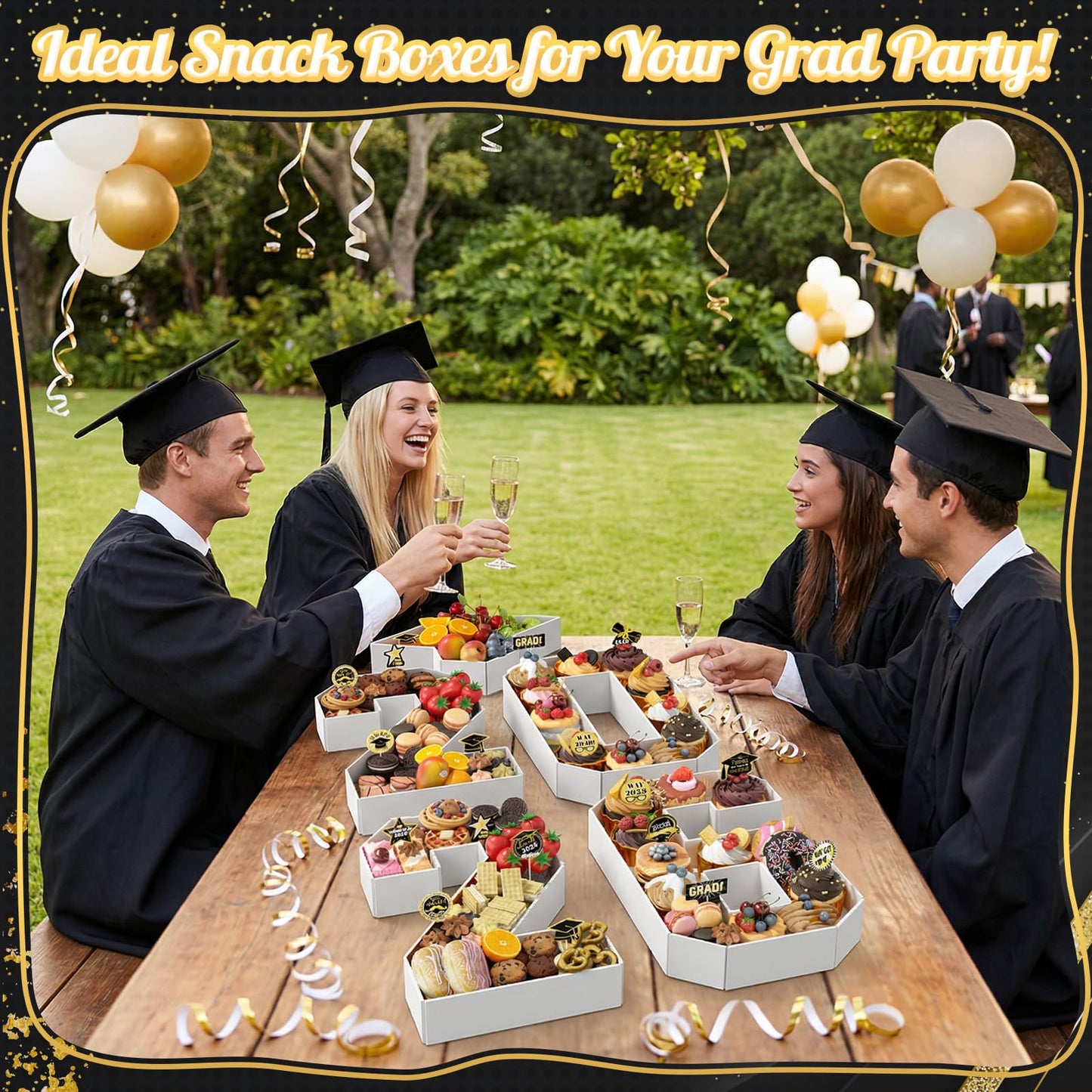 2026 Charcuterie Numbers Fillable, 13.78'' White 2026 Cardboard for Charcuterie, Number 2026 Tray for Chocolate Cookies Flowers Cupcakes Box with Graduation Cap, Class of 2026 Graduation Decorations